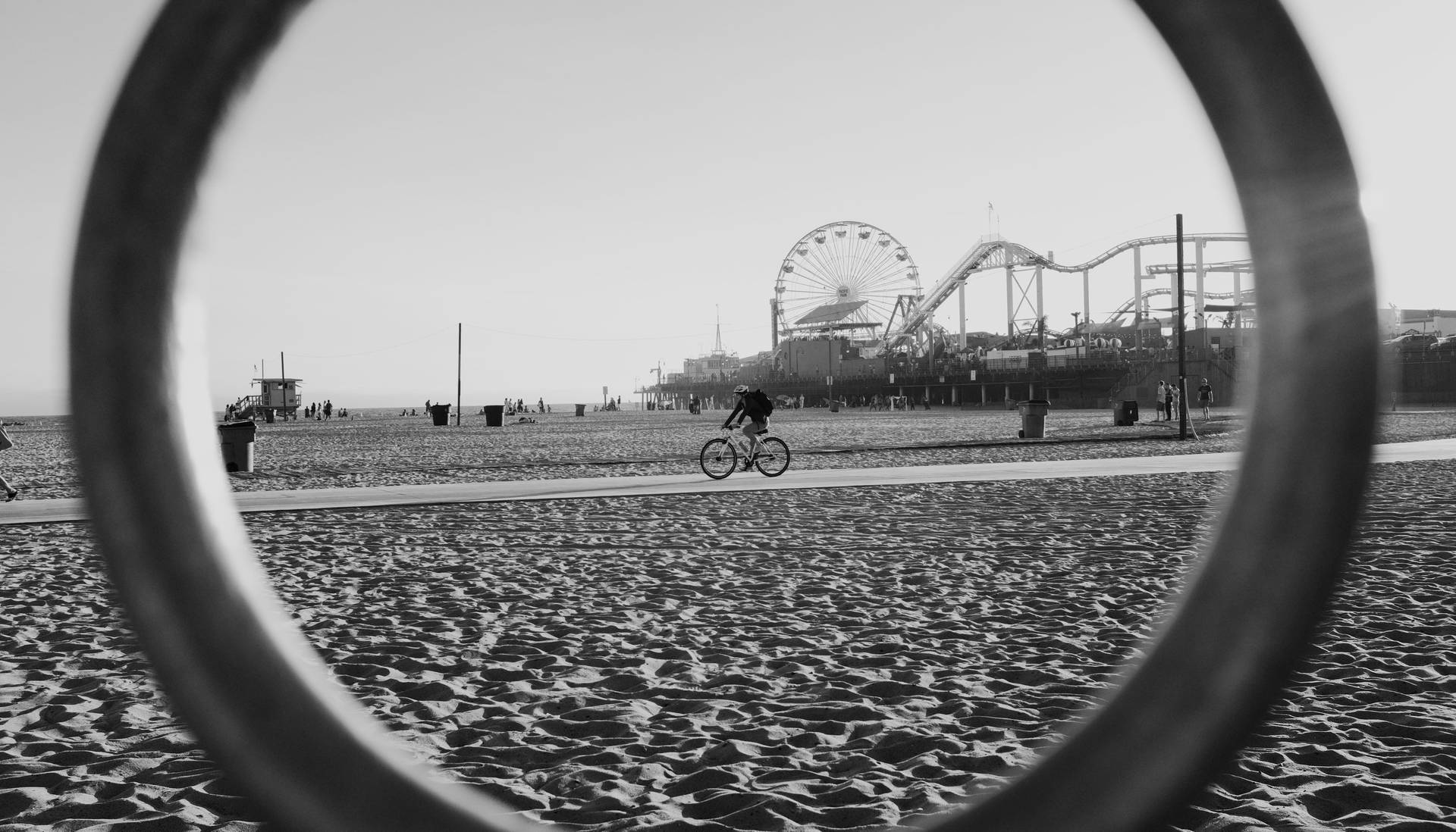 Santa Monica Bicycle Riding Wallpaper