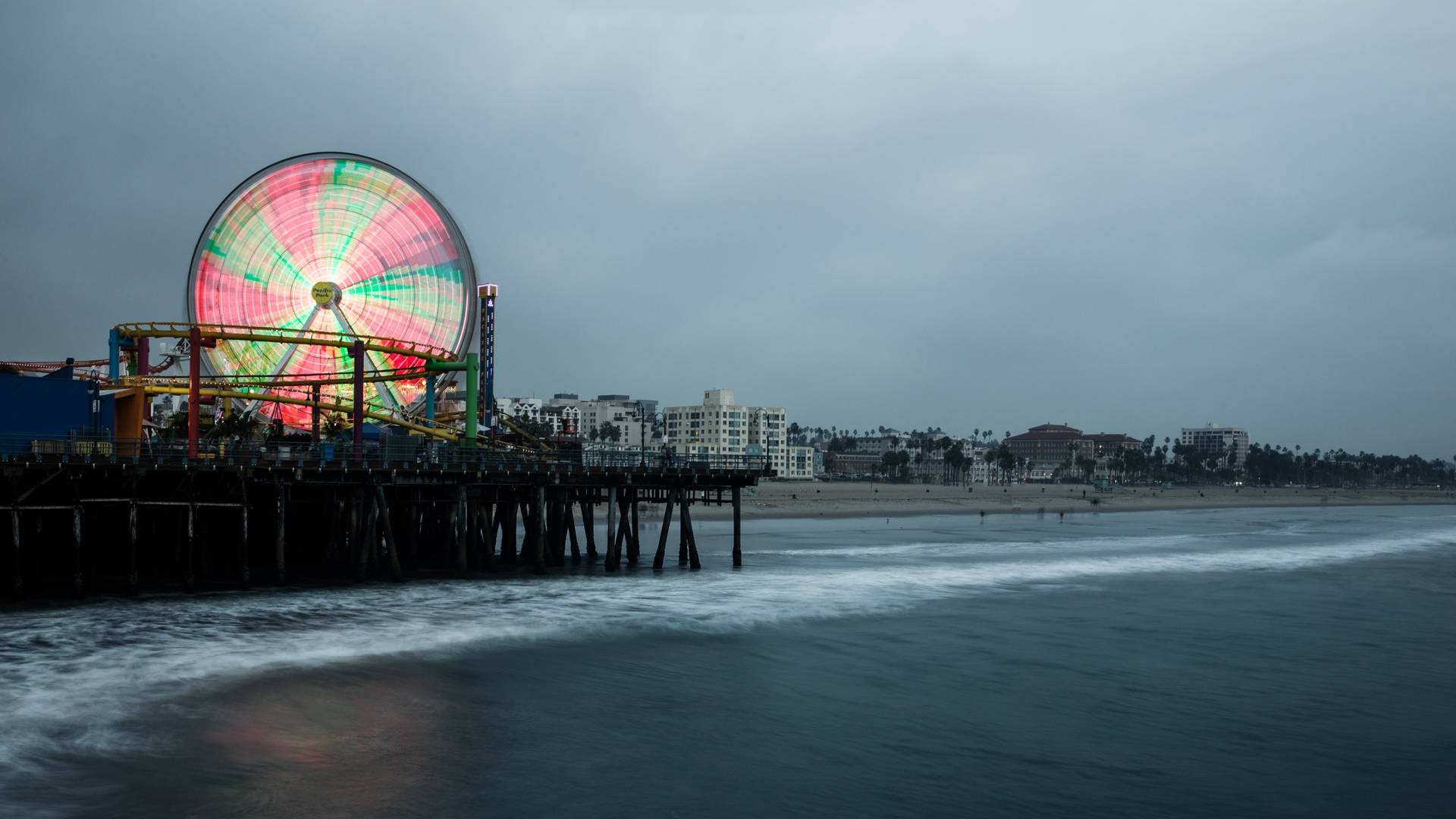 Showde Luzes Da Roda-gigante De Santa Monica Papel de Parede