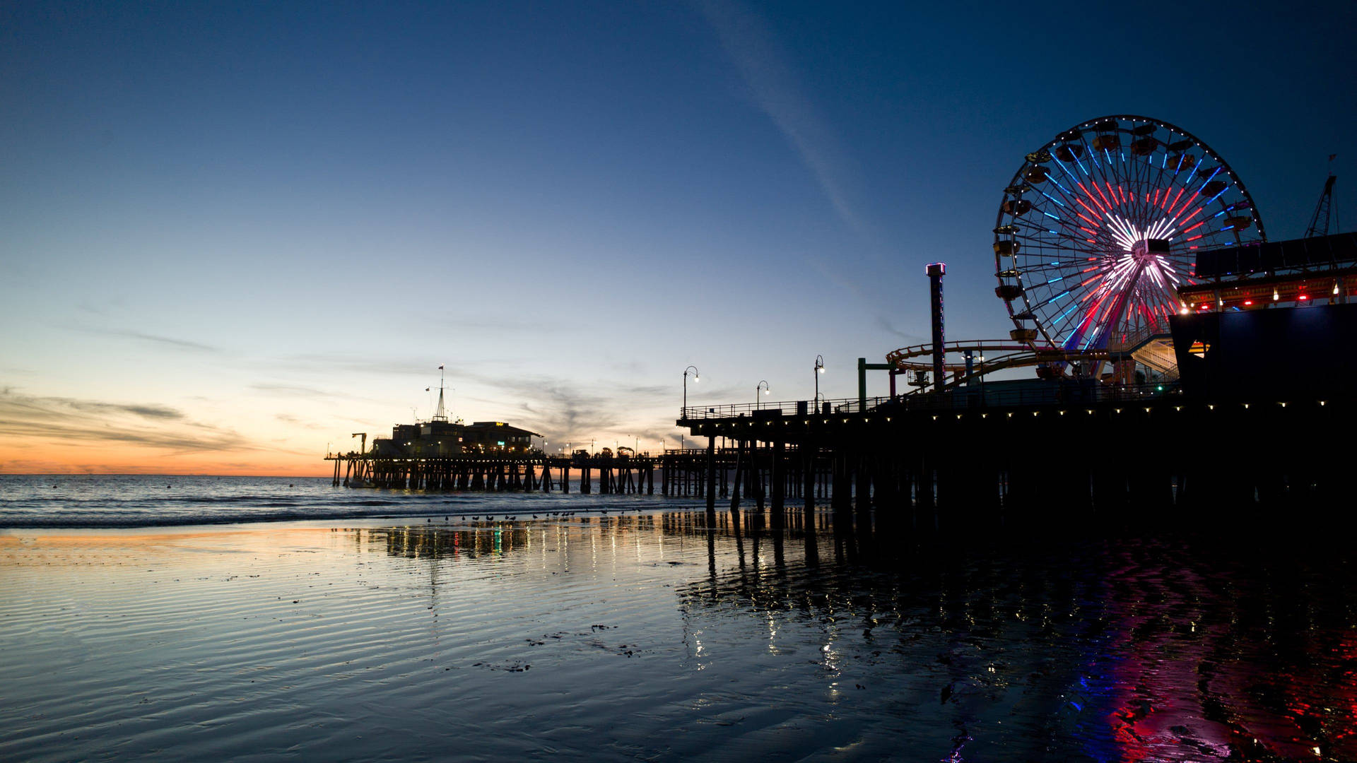 Santa Monica Pier In Los Angeles 4k. Wallpaper