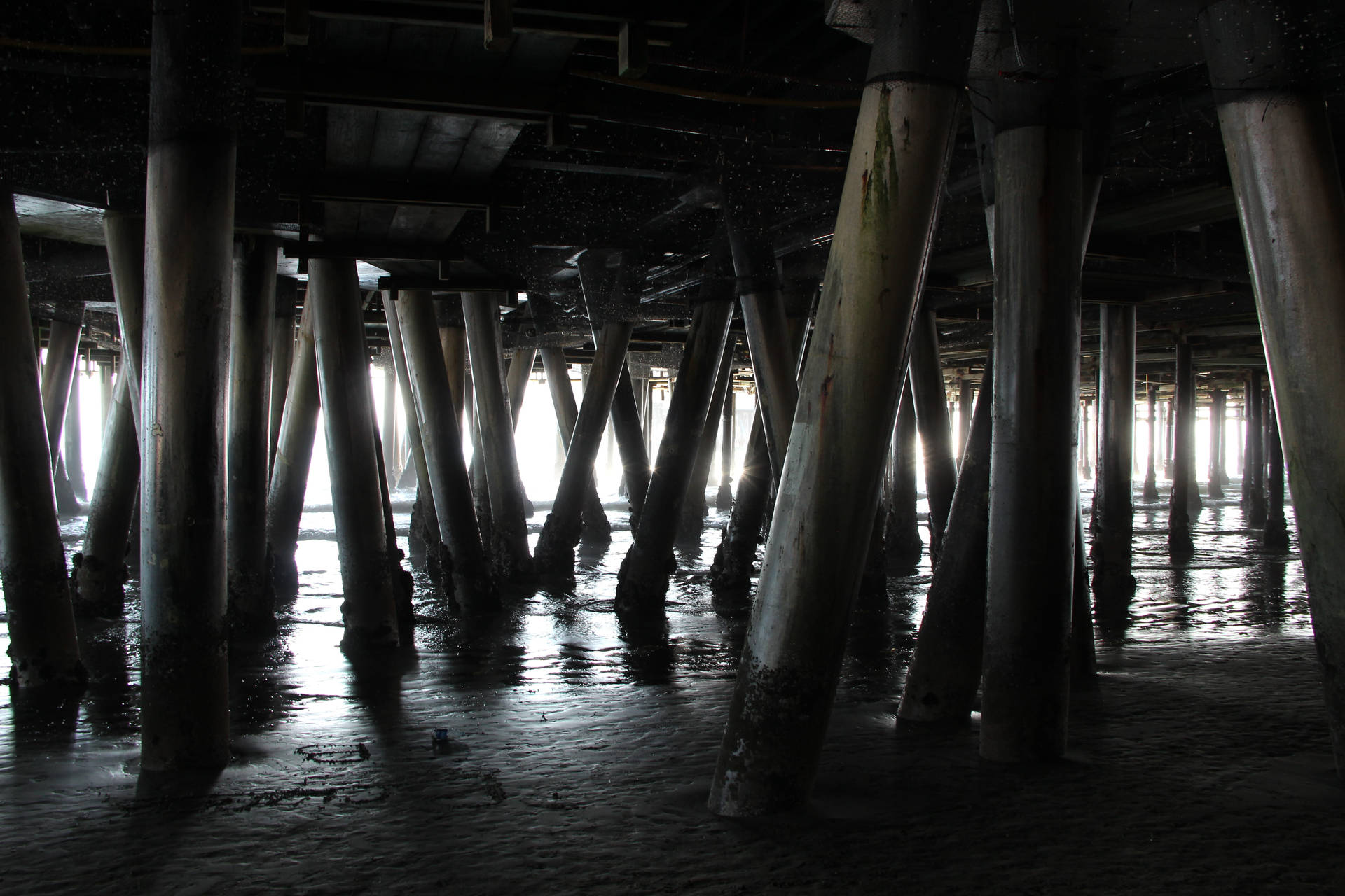 Pilares Do Pier De Santa Monica Papel de Parede