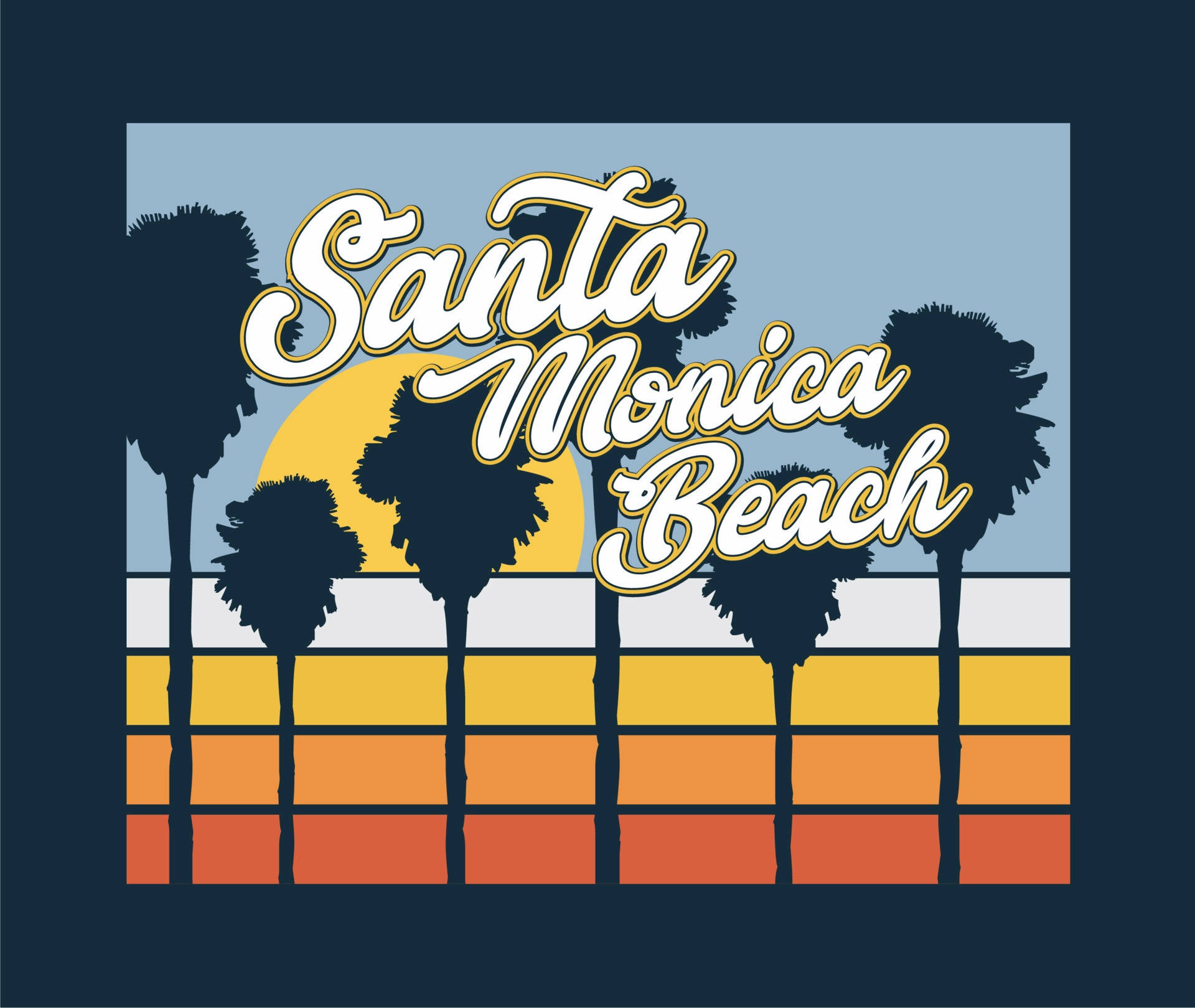 Santa Monica Typography Art Wallpaper
