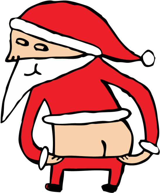 Santa_ Mooning_ Cartoon PNG