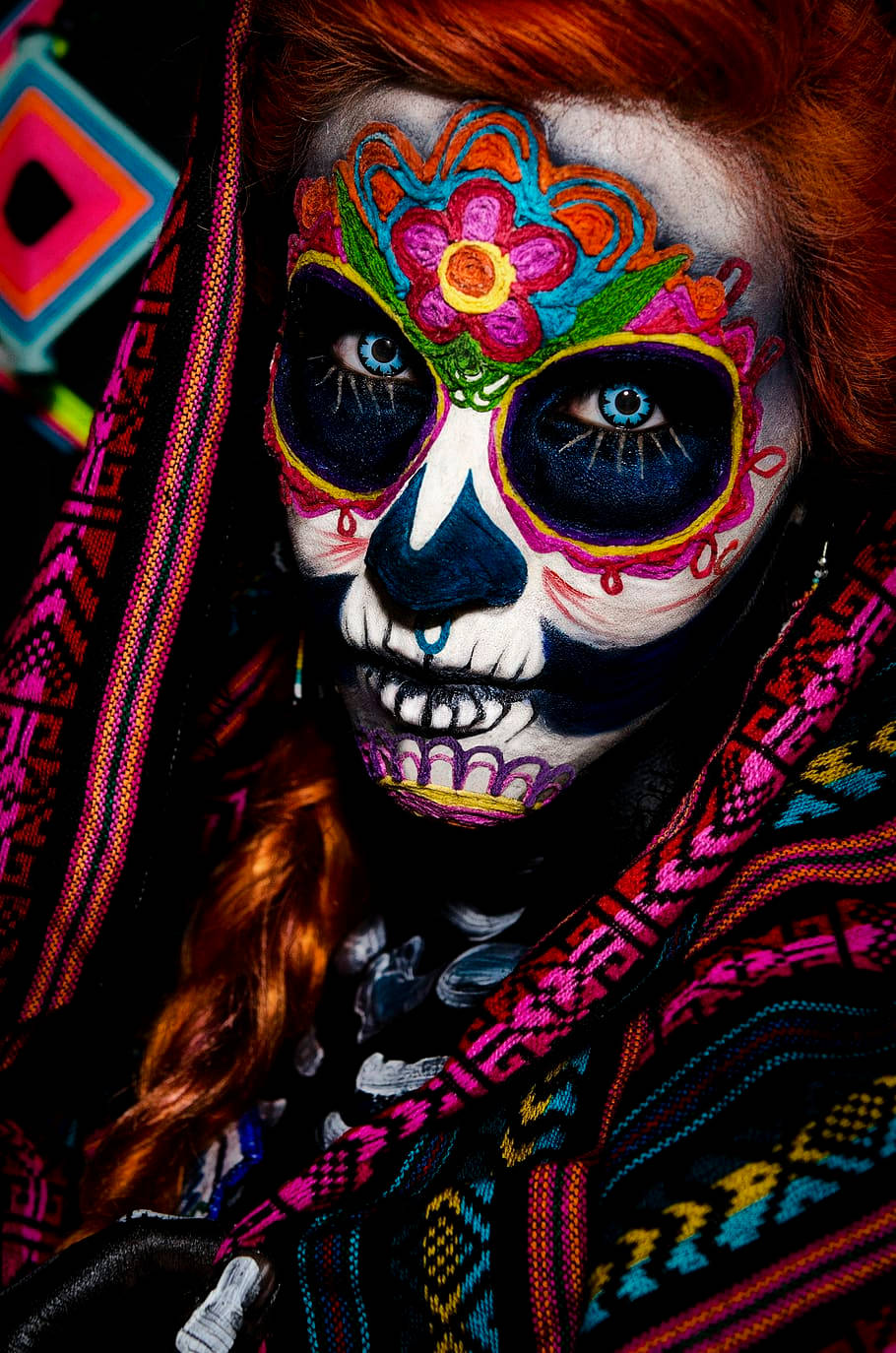 A Woman With A Colorful Face Wallpaper