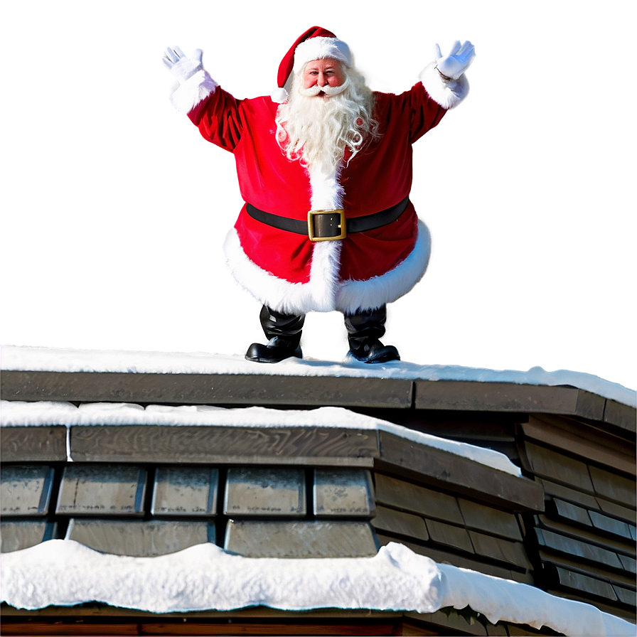 Download Santa On Roof Png Rdr65 | Wallpapers.com