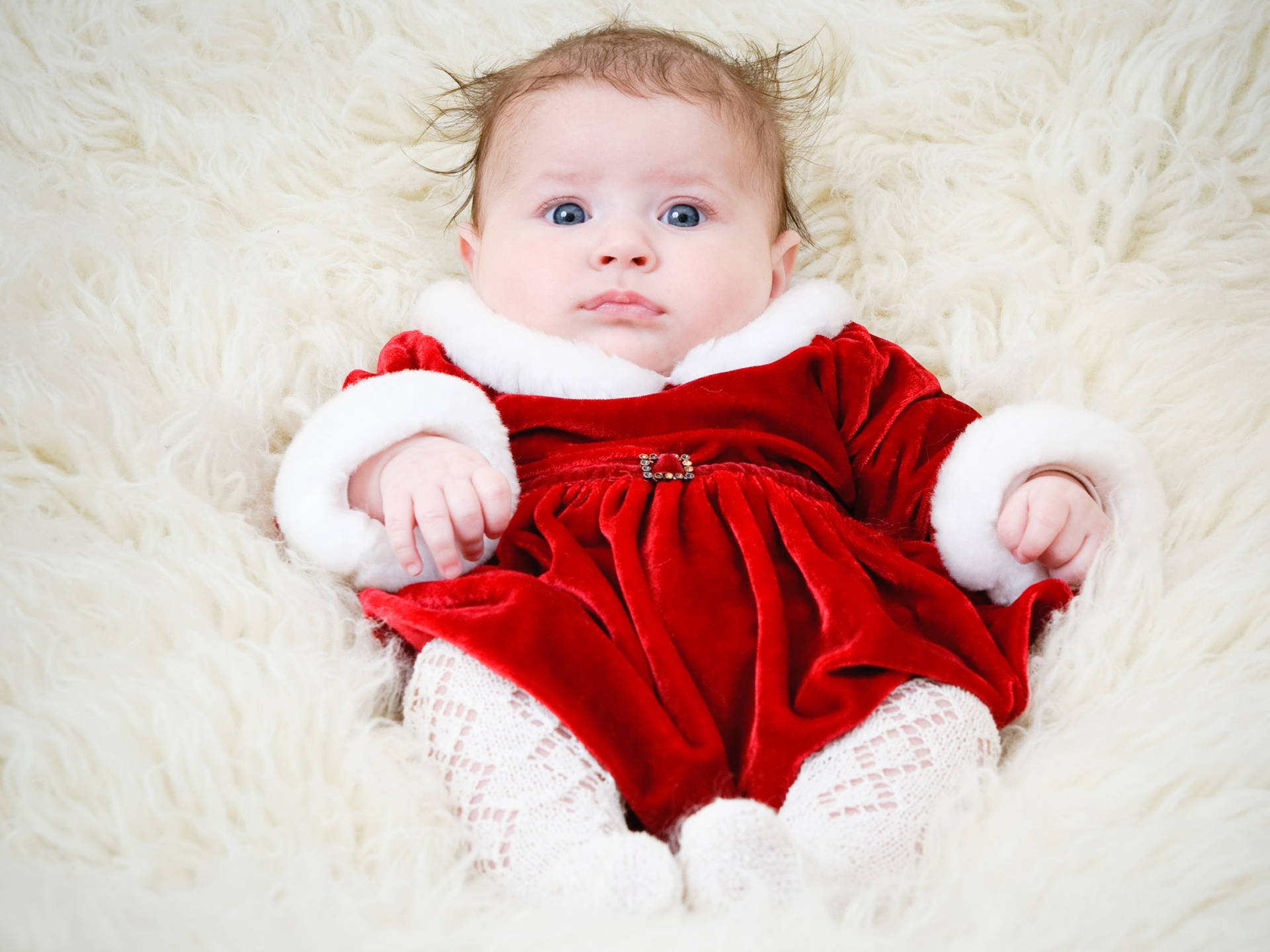 Santa Outfit Cute Baby Girl Wallpaper