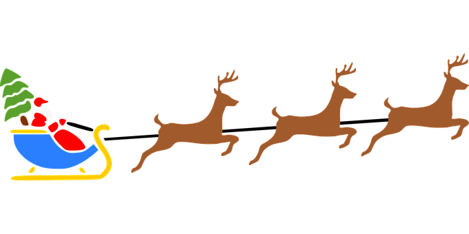 Download Santa Sleigh Reindeer Silhouette | Wallpapers.com