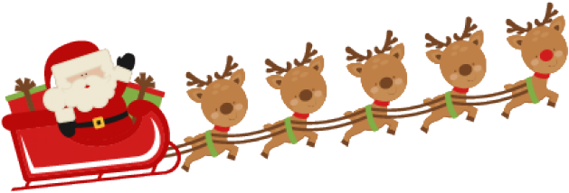 Santa Sleigh Reindeer Team.png PNG