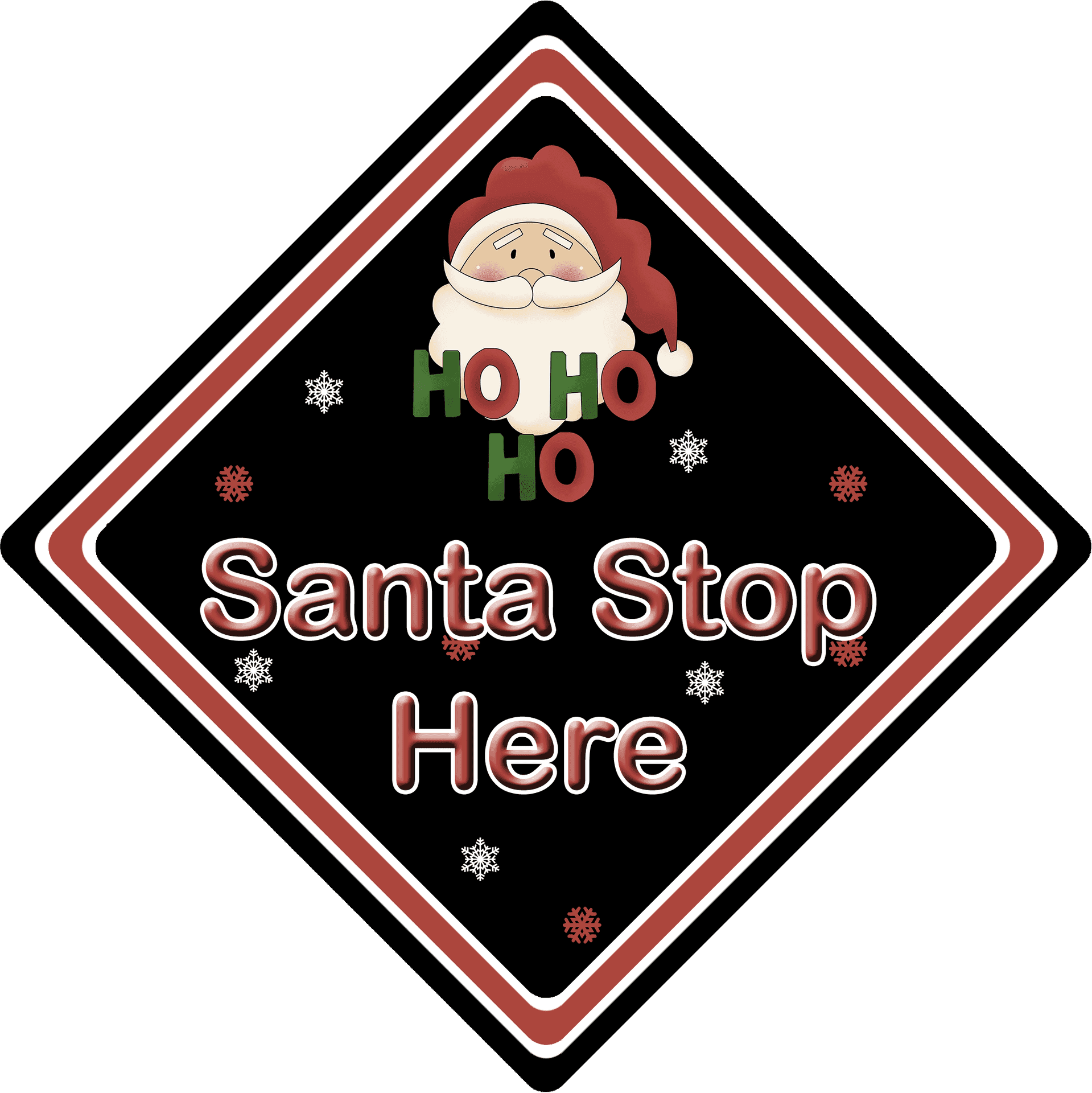 Santa Stop Here Sign PNG