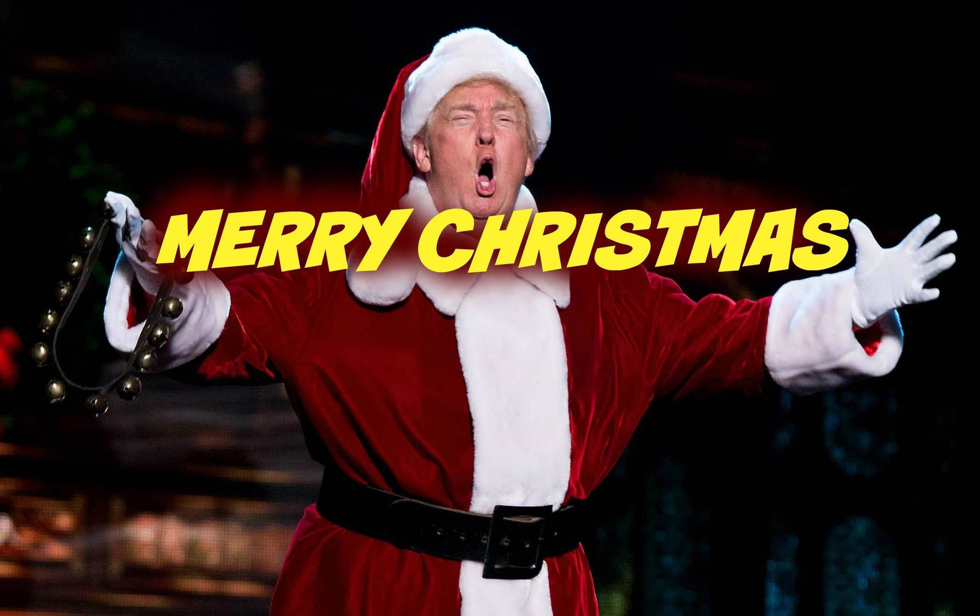 Spread the joy of Christmas with President Trump this holiday season! Wallpaper