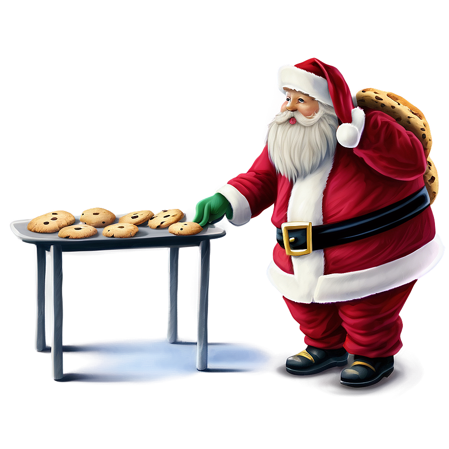 Santa With Cookies Png 05042024 PNG