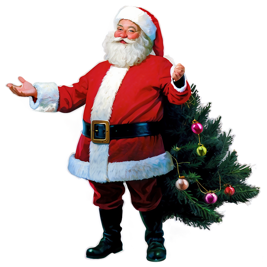 Download Santa With Tree Png 94 | Wallpapers.com