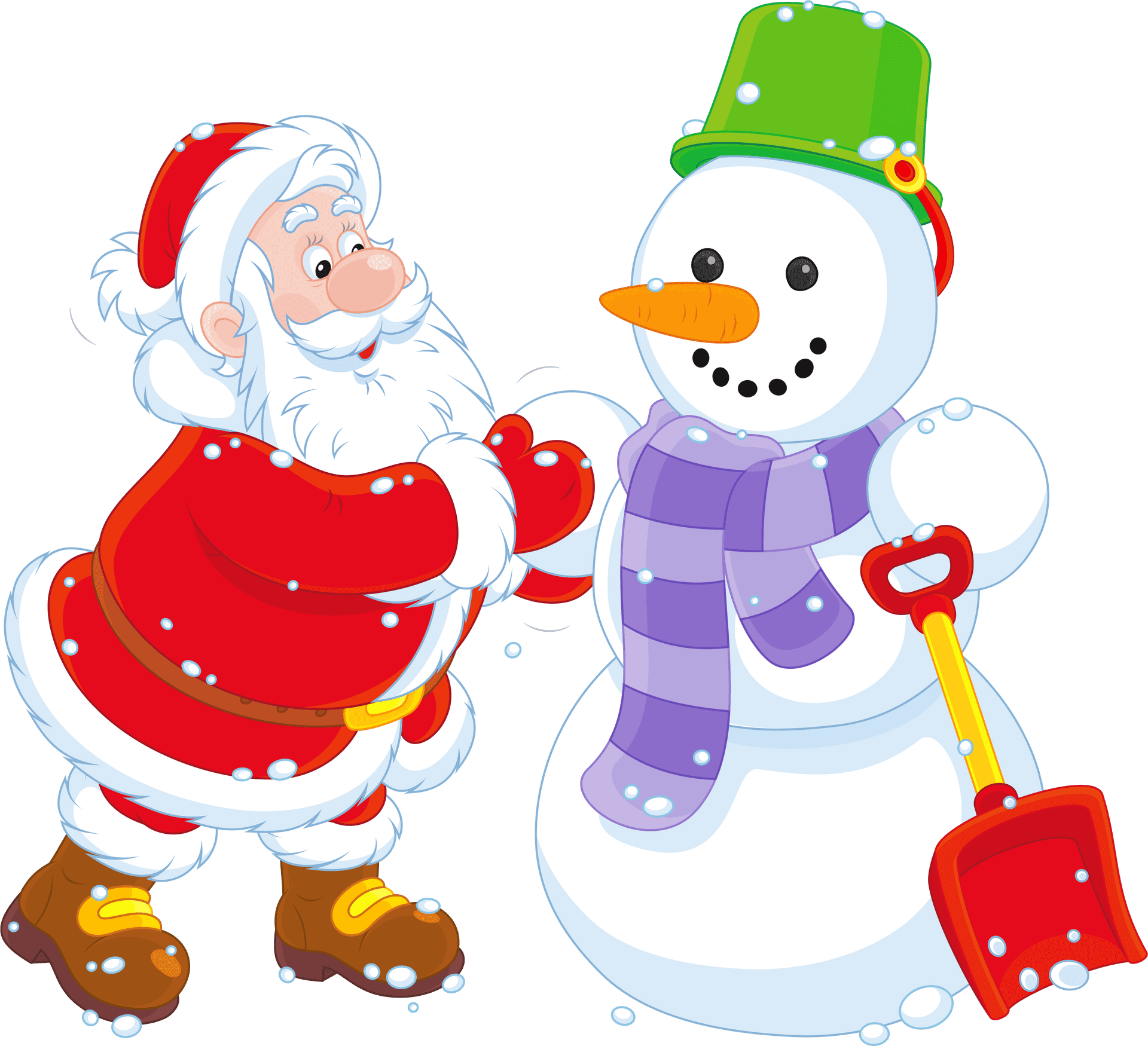 Santa_ Building_ Snowman_ Clipart.png PNG