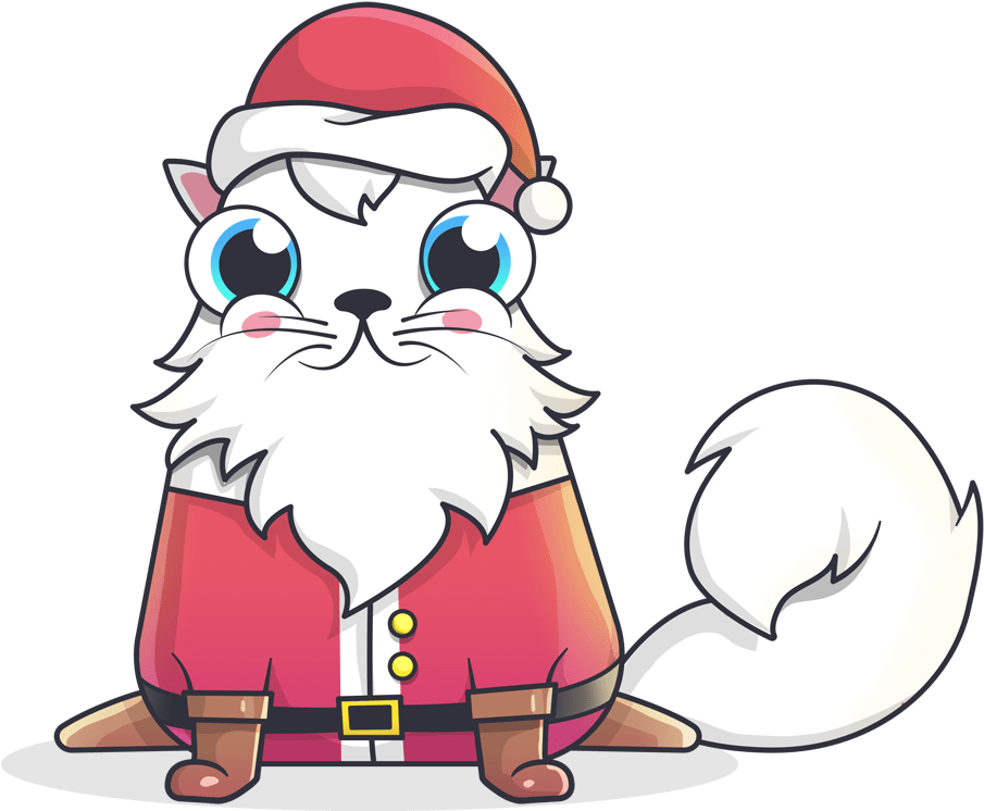Santa_ Cat_ Cartoon_ Character PNG