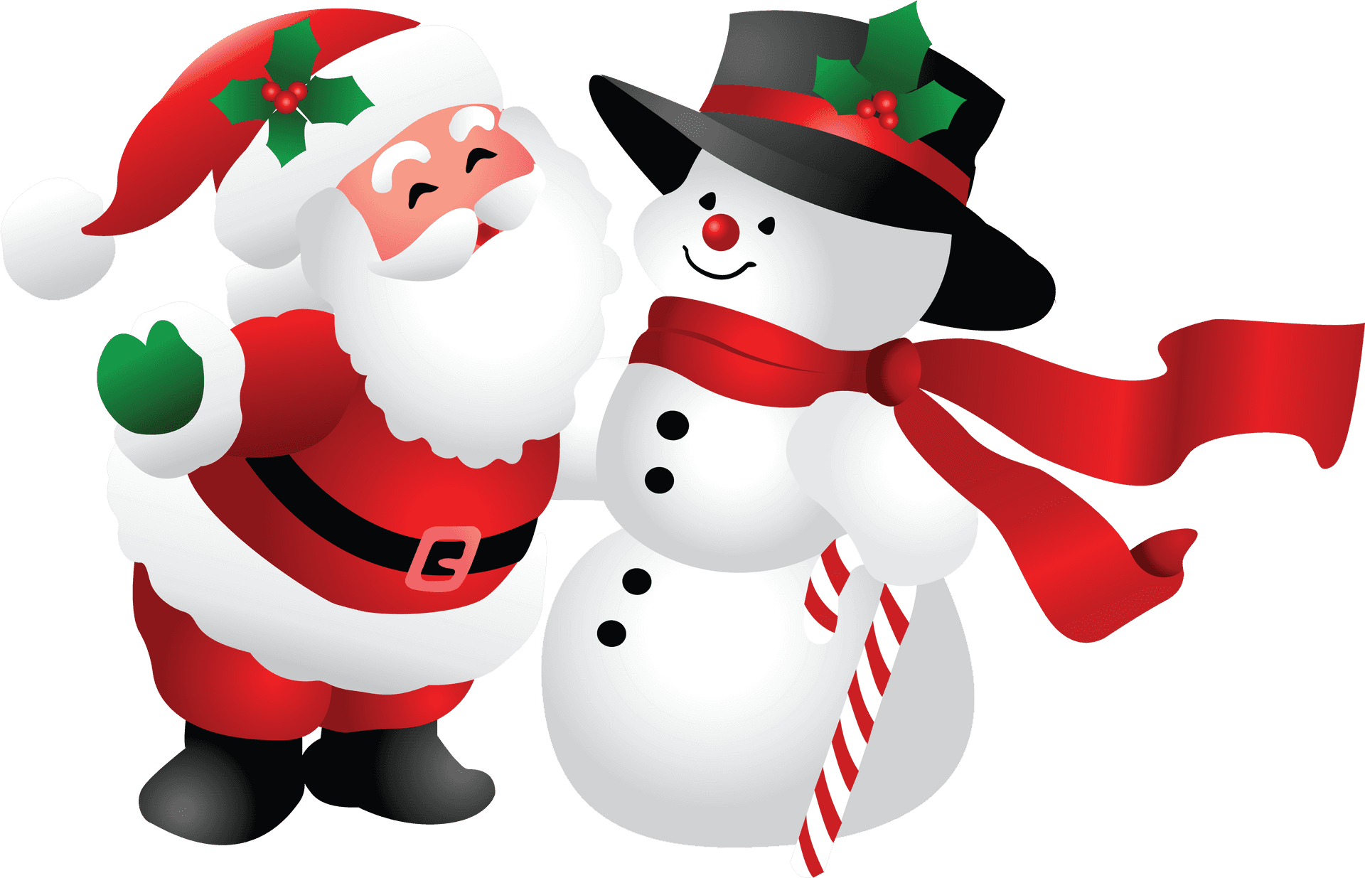 Santaand Snowman Holiday Clipart PNG