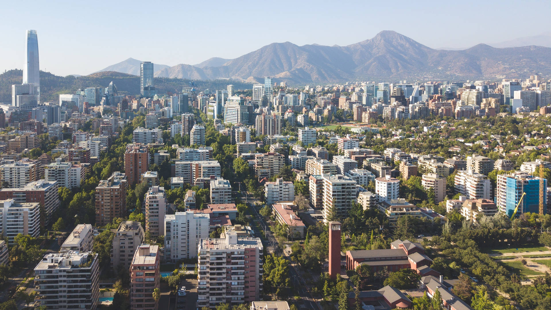 Santiago Chile Aerial View Wallpaper