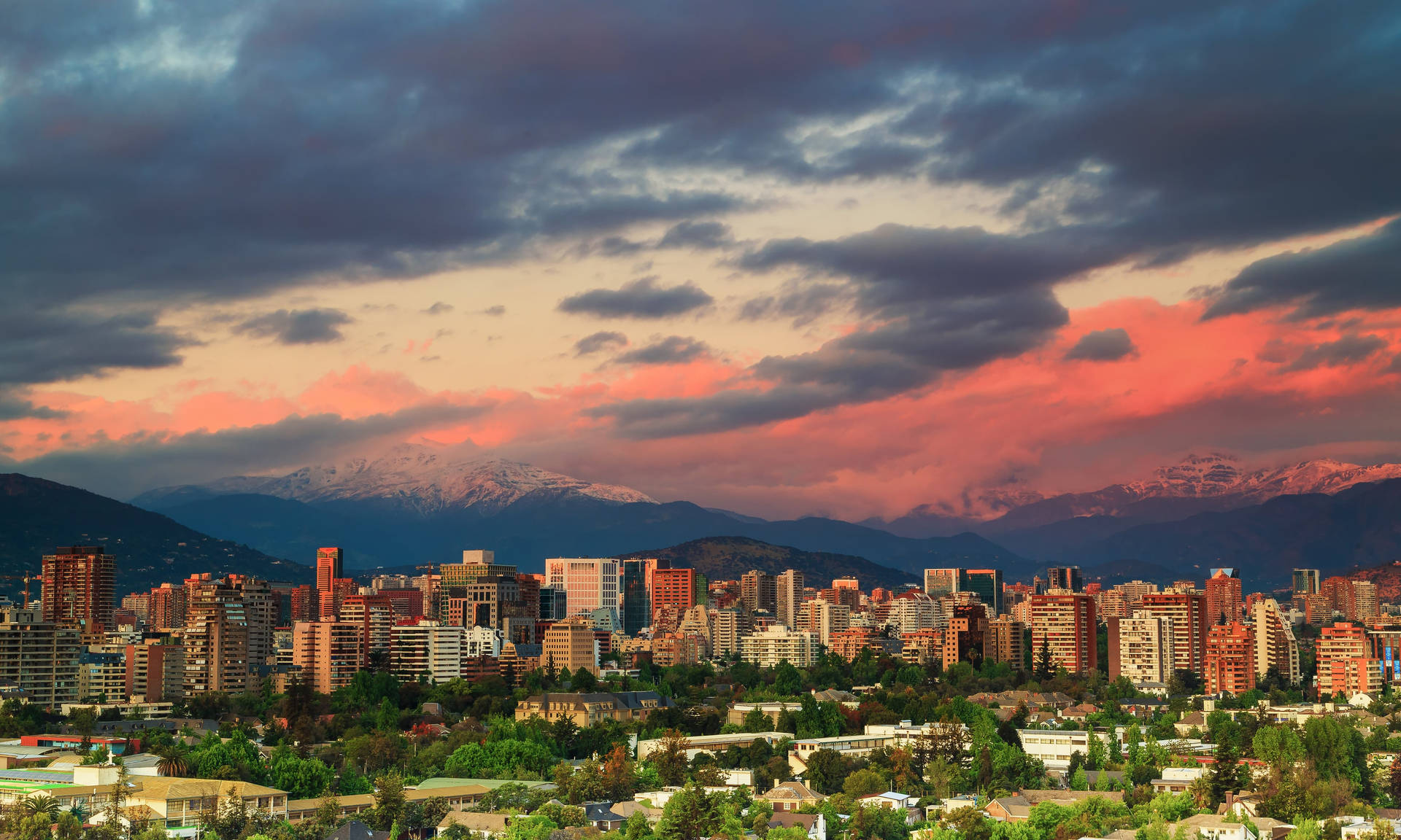 Santiago Chile Beautiful Sky Wallpaper