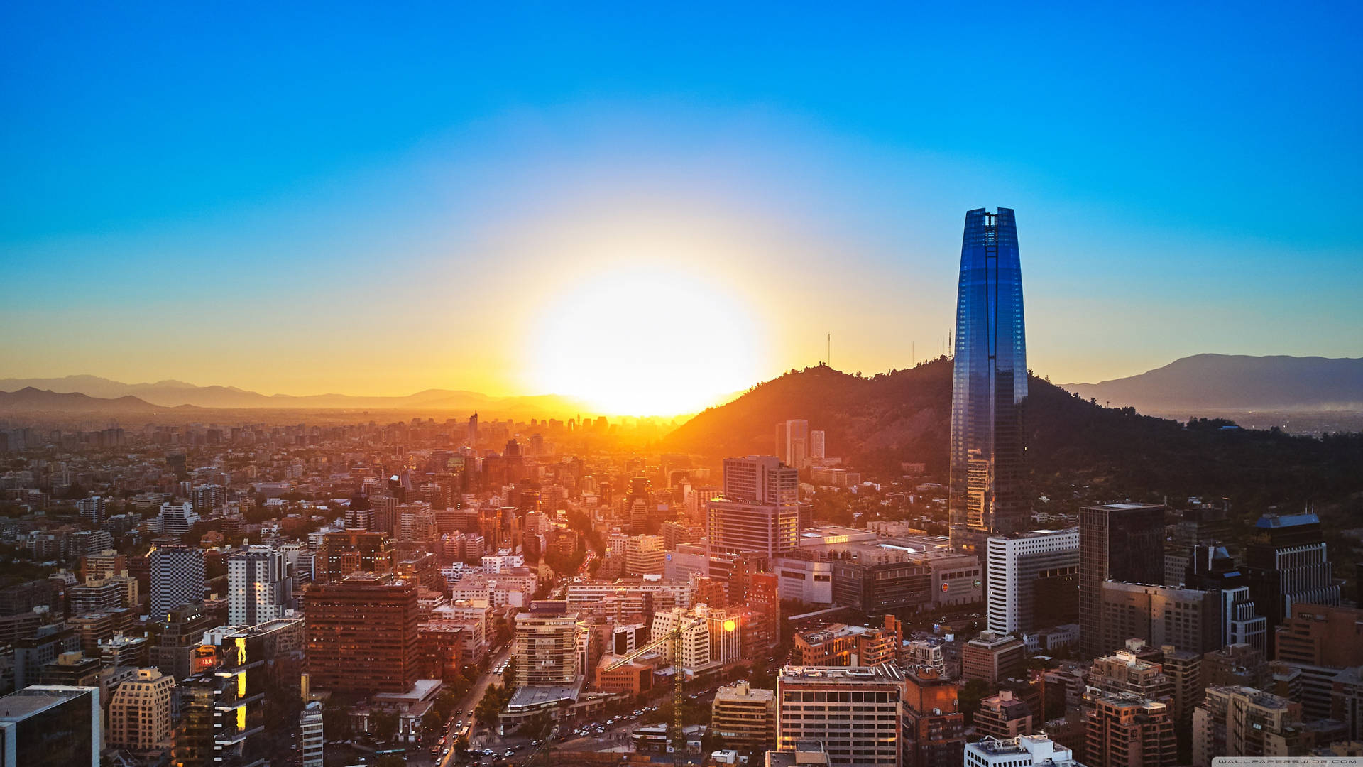 Santiago Chile Sunset Wallpaper