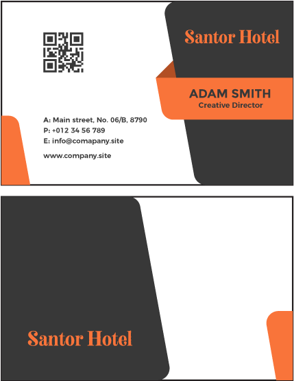 Santor Hotel Business Card Design PNG