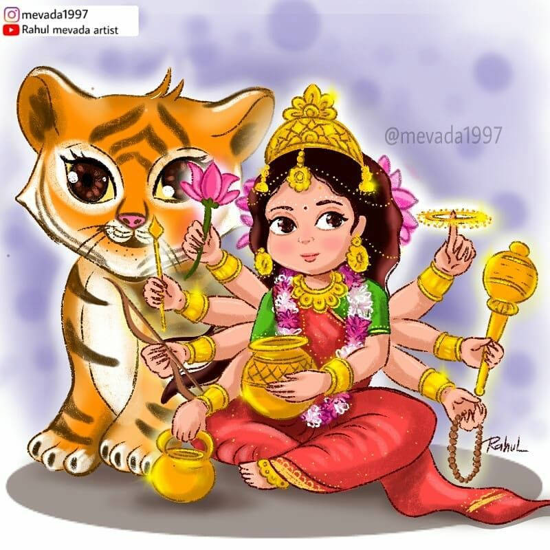 Santoshi Maa Goddess Animation Background