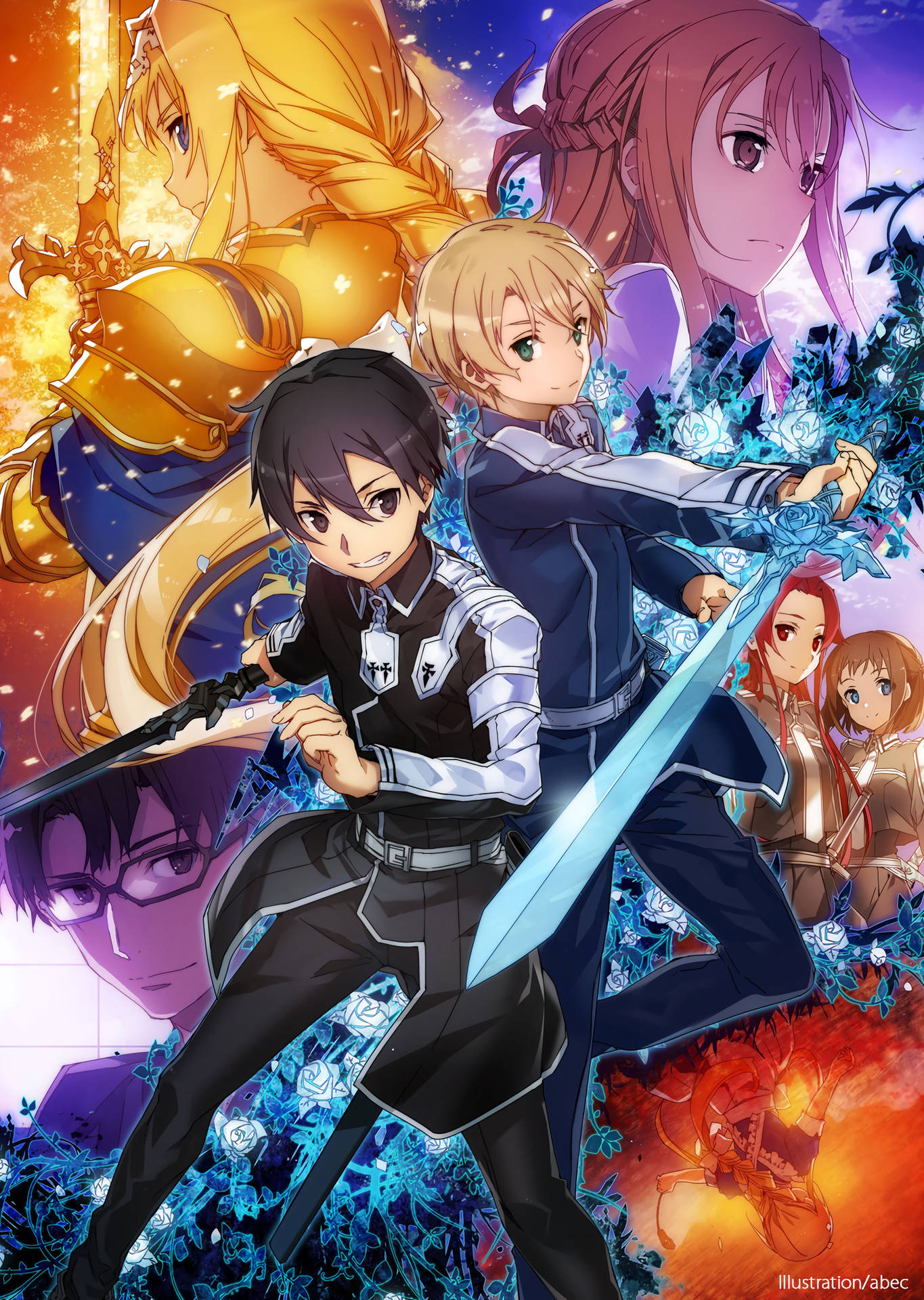 Kirito and his friends, the colourful cast of SAO Wallpaper