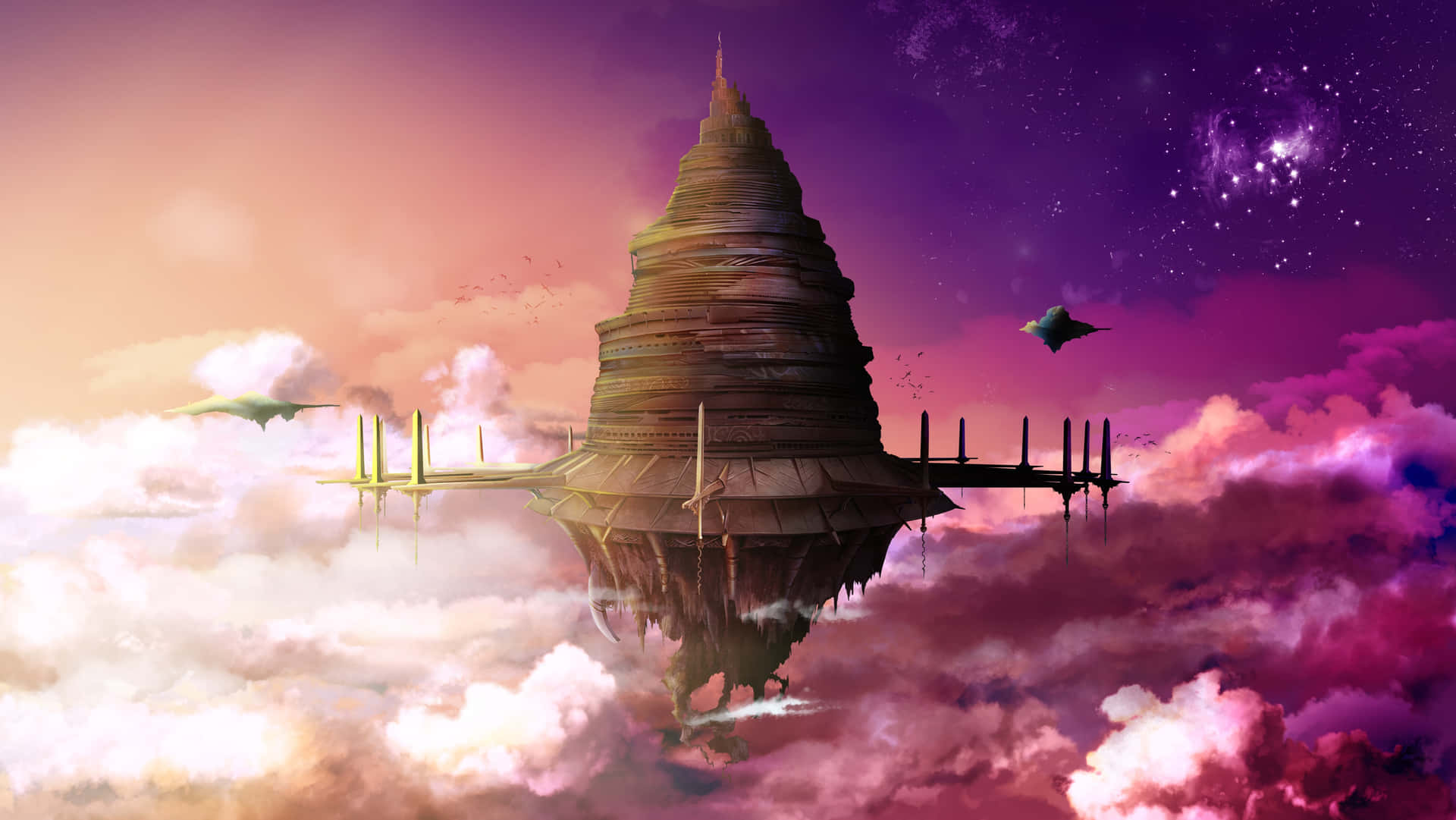 Hintergrundbilddes Fliegenden Schlosses Von Sao