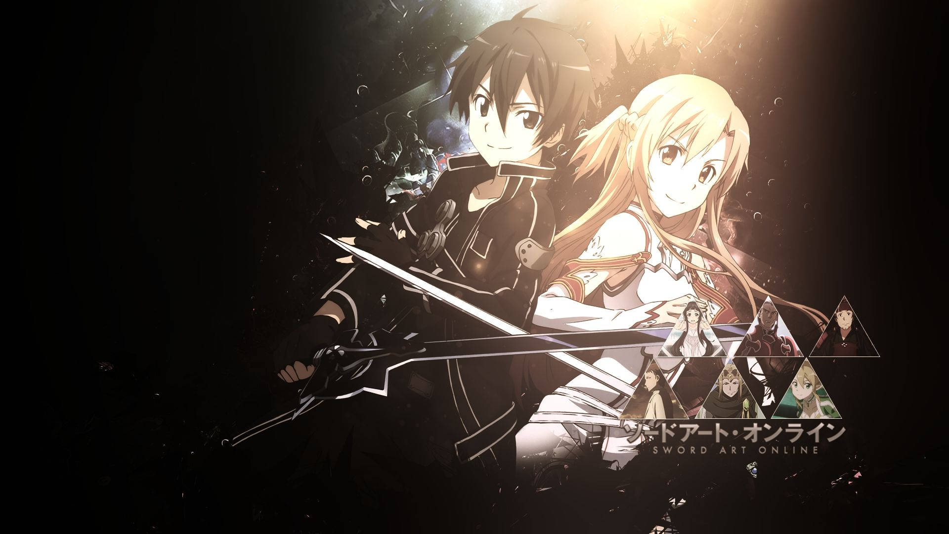 Kirito En Asuna, Een Dynamisch Duo Uit Sao Achtergrond