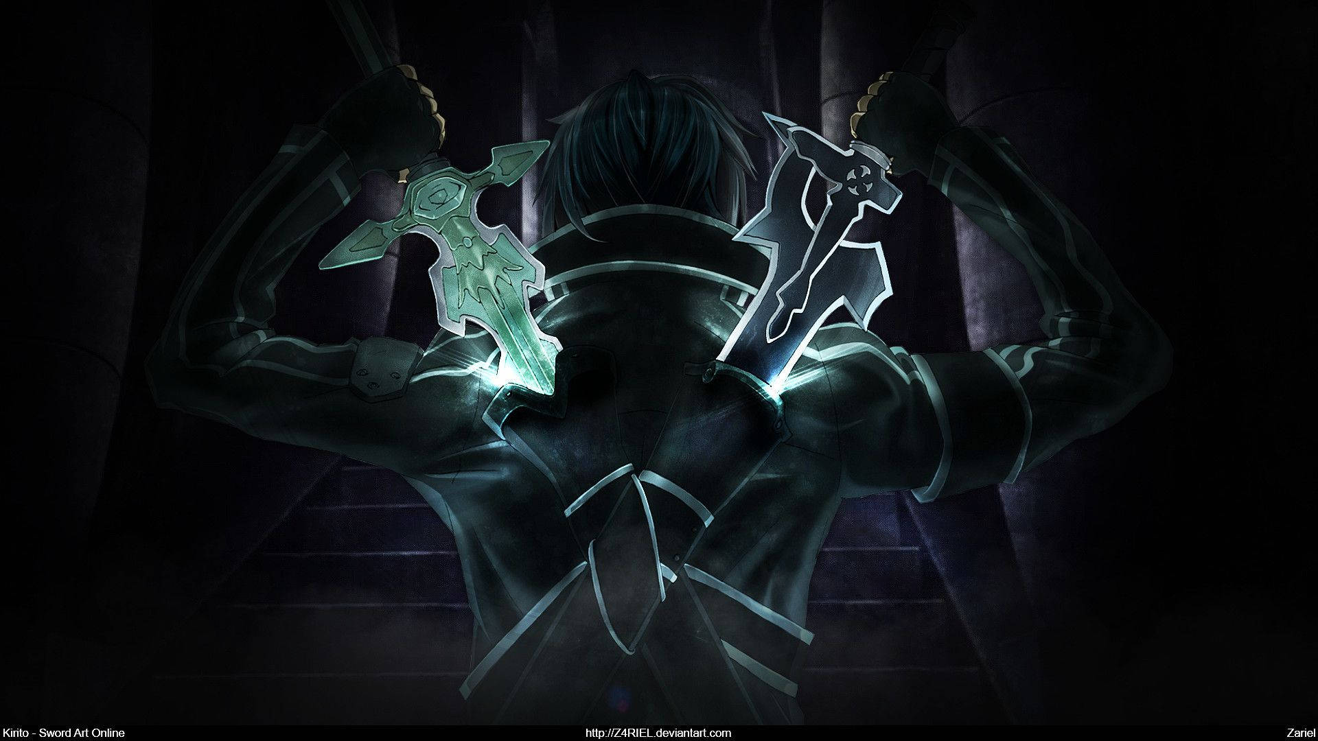 Kirito Glows in the Dark in Sword Art Online Wallpaper
