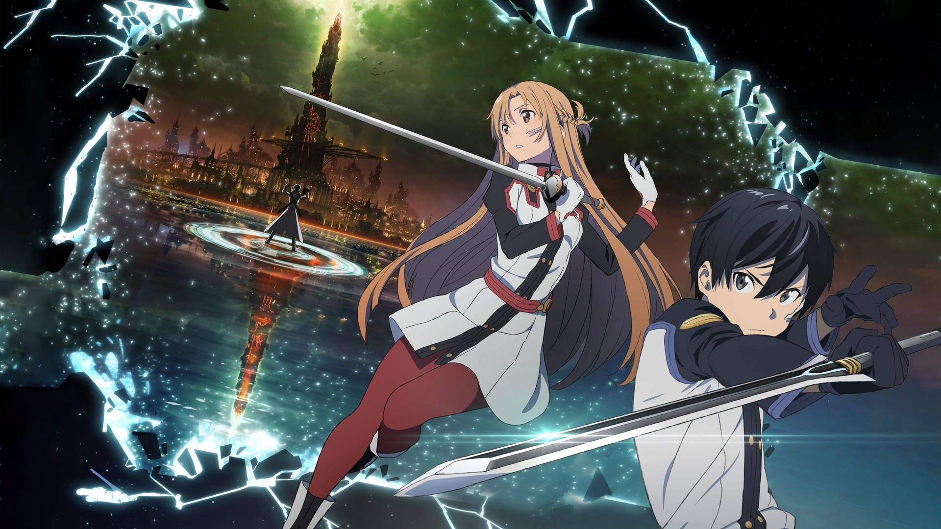 Asuna and Kirito take a romantic boat ride in Sword Art Online: Ordinal Scale Wallpaper