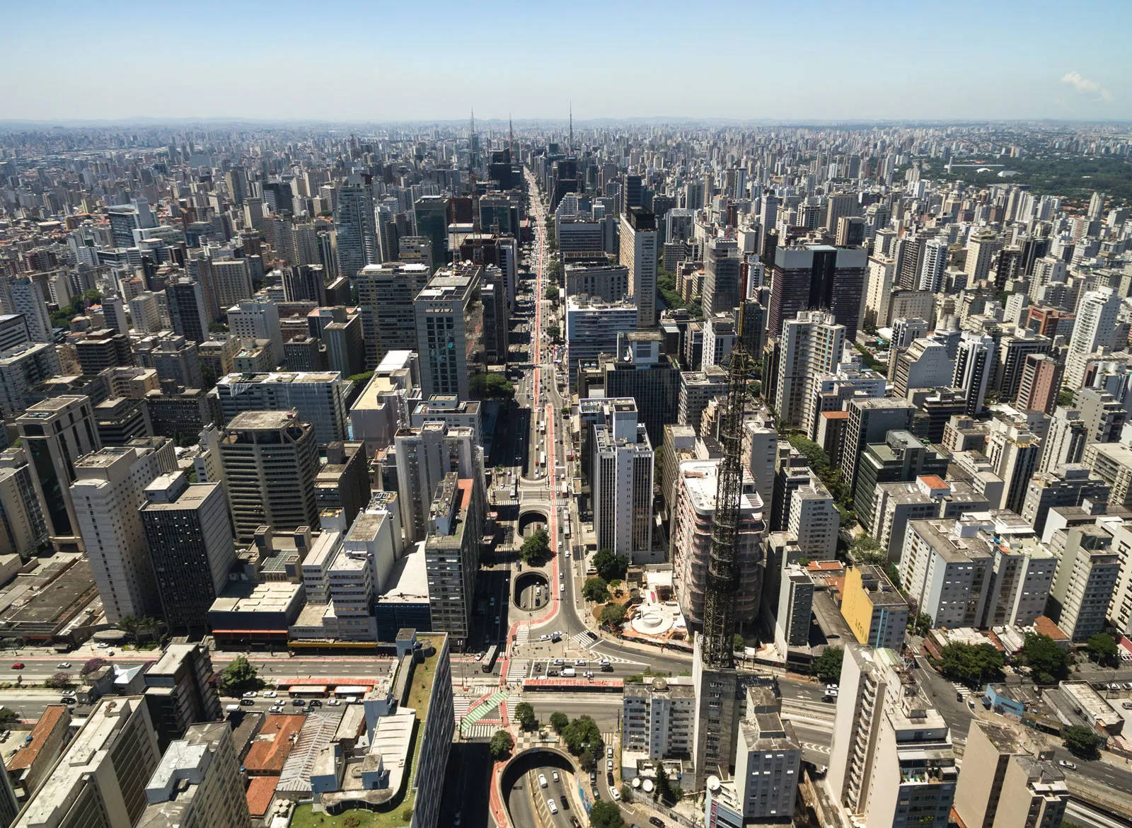 Sao Paulo Aerial Cityscape Background