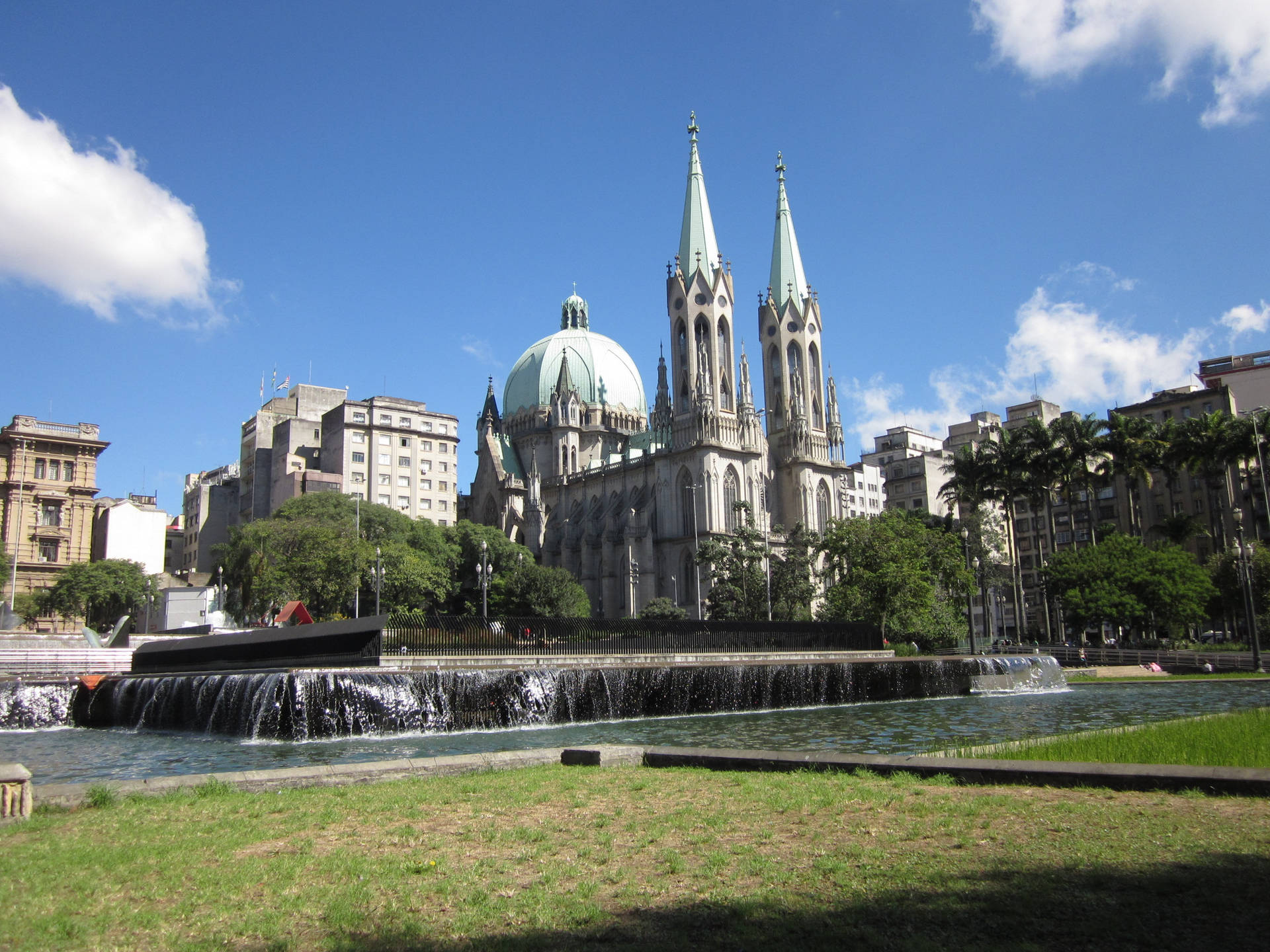 Sao Paulo Brazil Cathedral Background