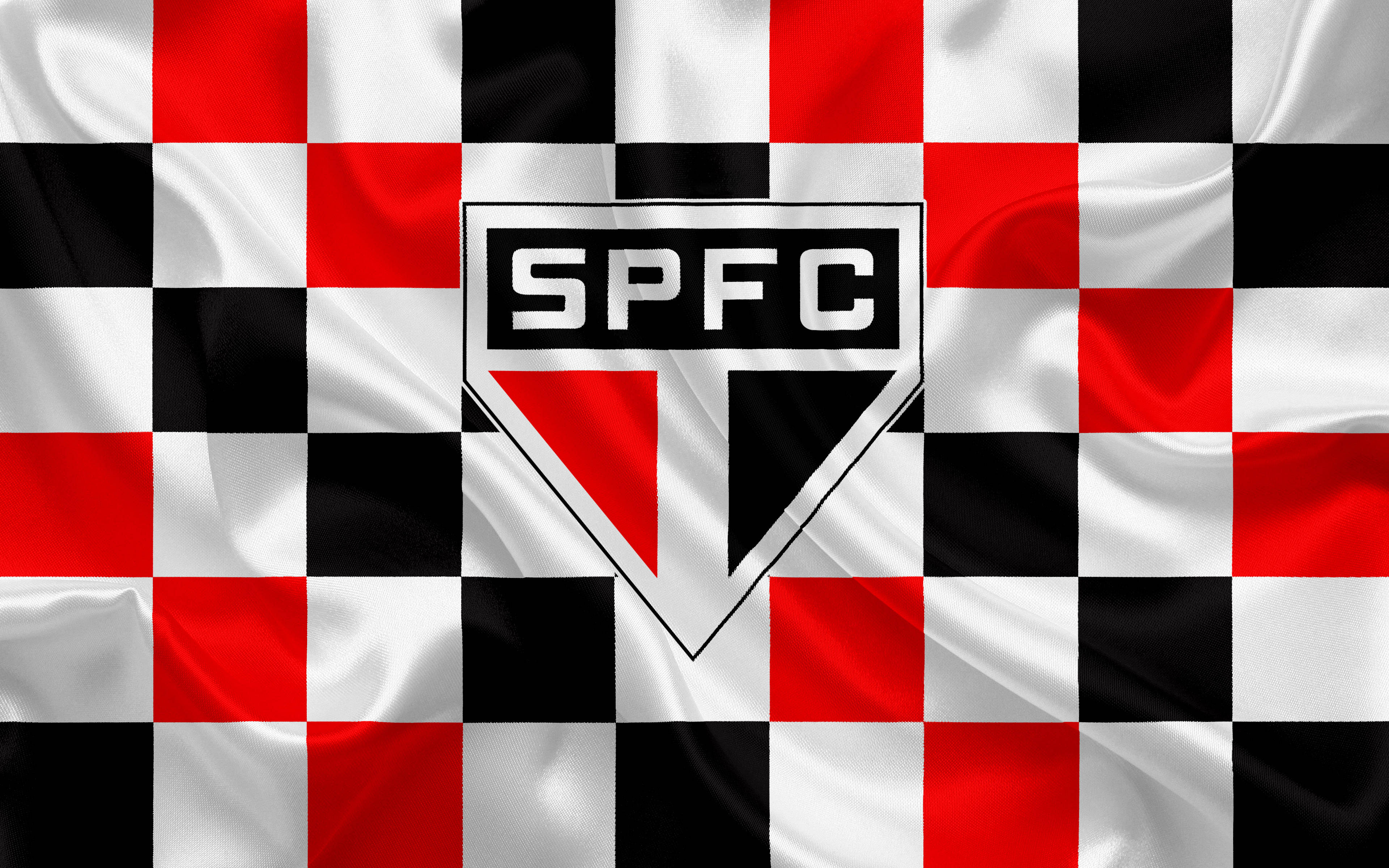 Sao Paulo Fc Checkered Silk Wallpaper