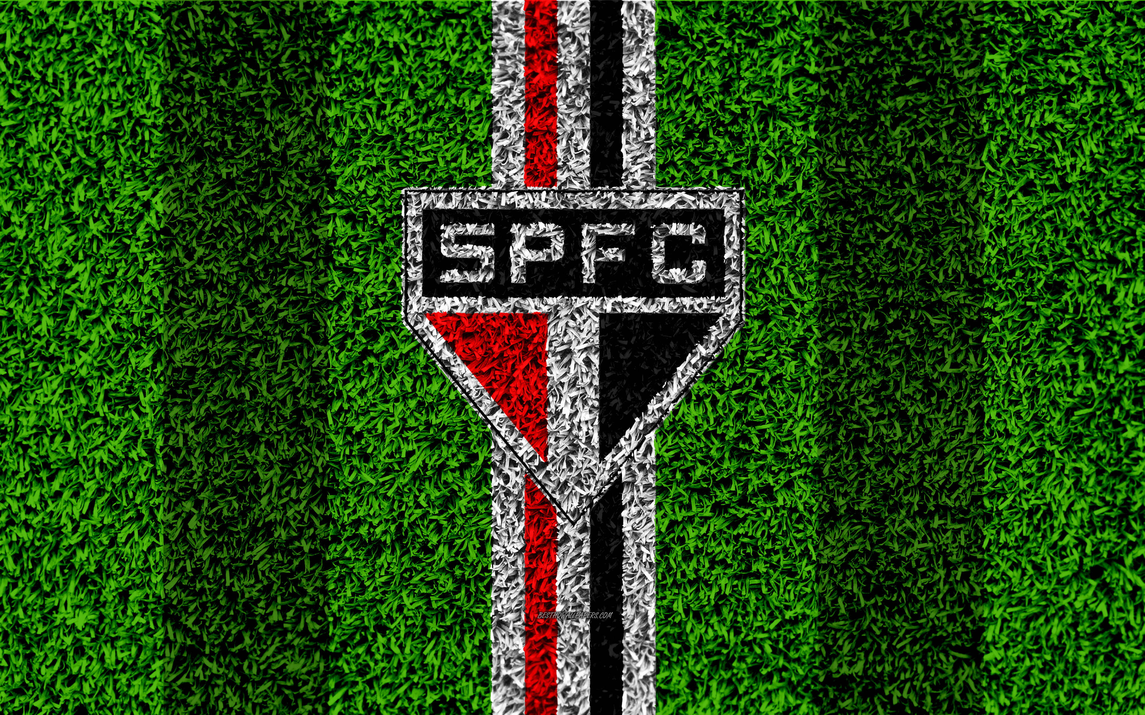 Sao Paulo Fc Logo On Grass Wallpaper