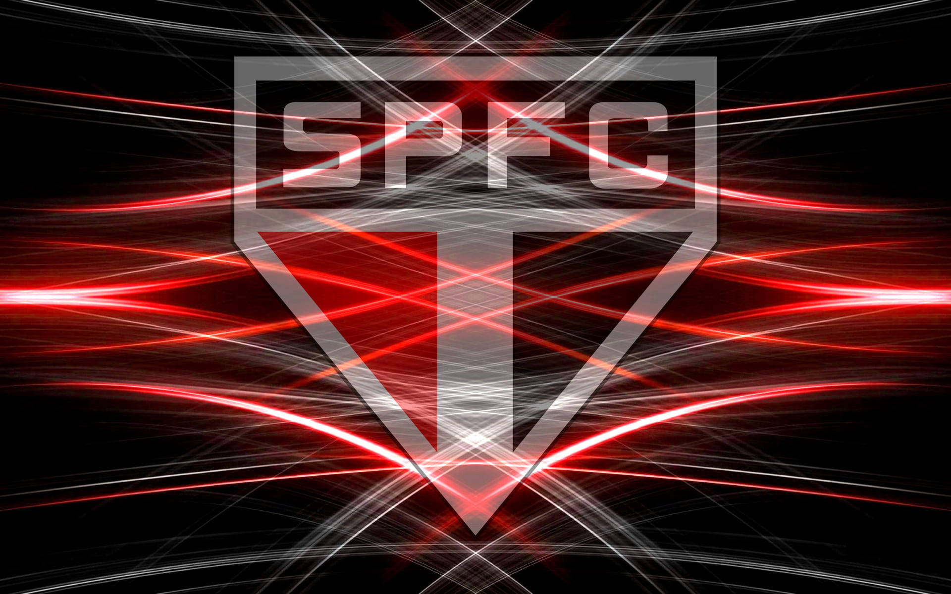 Sao Paulo Fc Logo With Abstract Lines Wallpaper