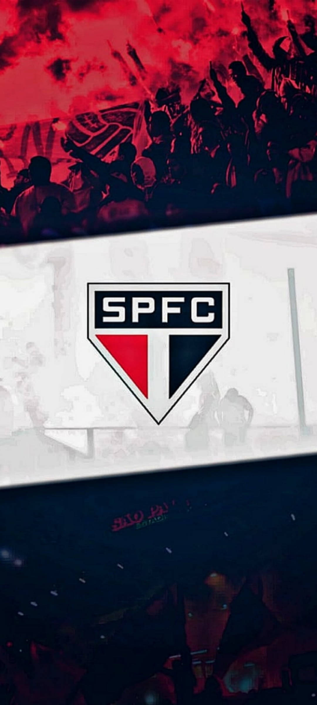 Sao Paulo Fc Logo With Crowd Wallpaper