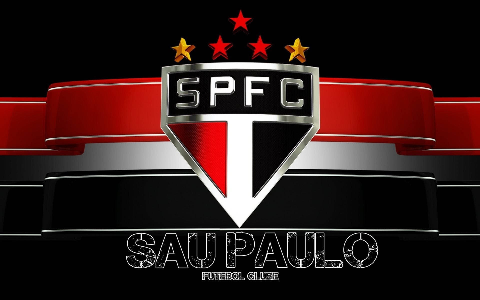 Sao Paulo Fc Logo With Ribbons Wallpaper