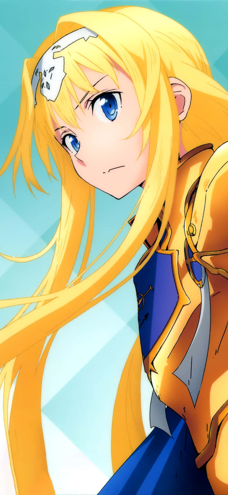 A Girl With Long Blonde Hair And Gold Armor Wallpaper