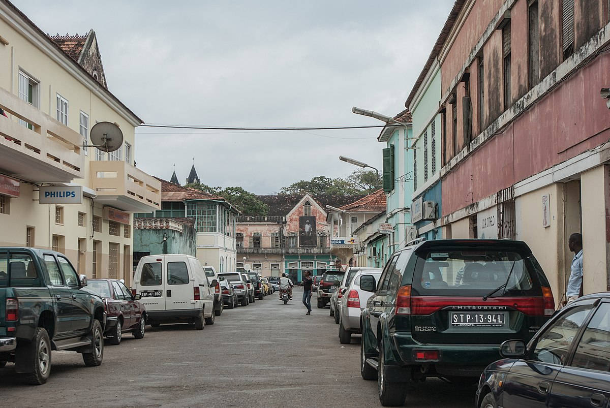 São Tomé and Príncipe Parked Vehicles Road Wallpaper
