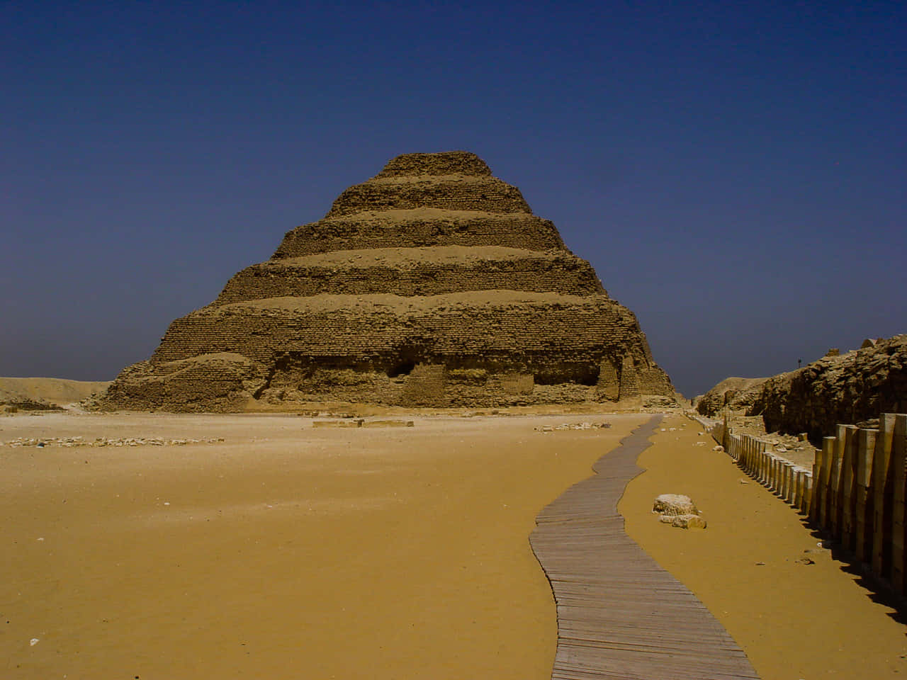 Saqqara Pyramid In Yellow Palette Wallpaper
