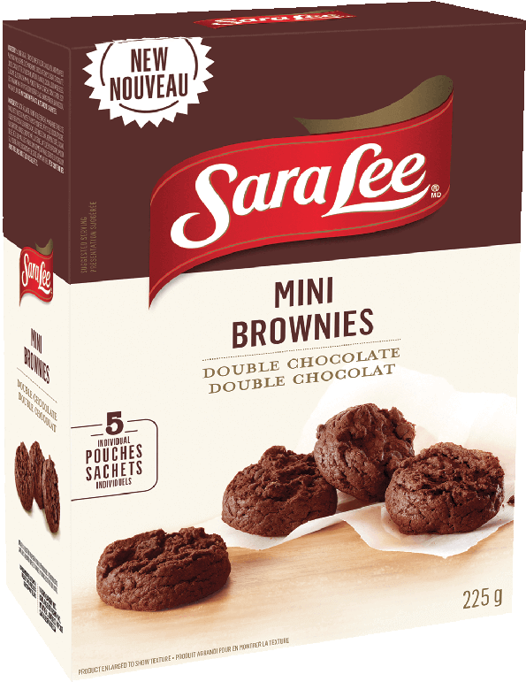 Sara Lee Mini Brownies Double Chocolate Packaging PNG