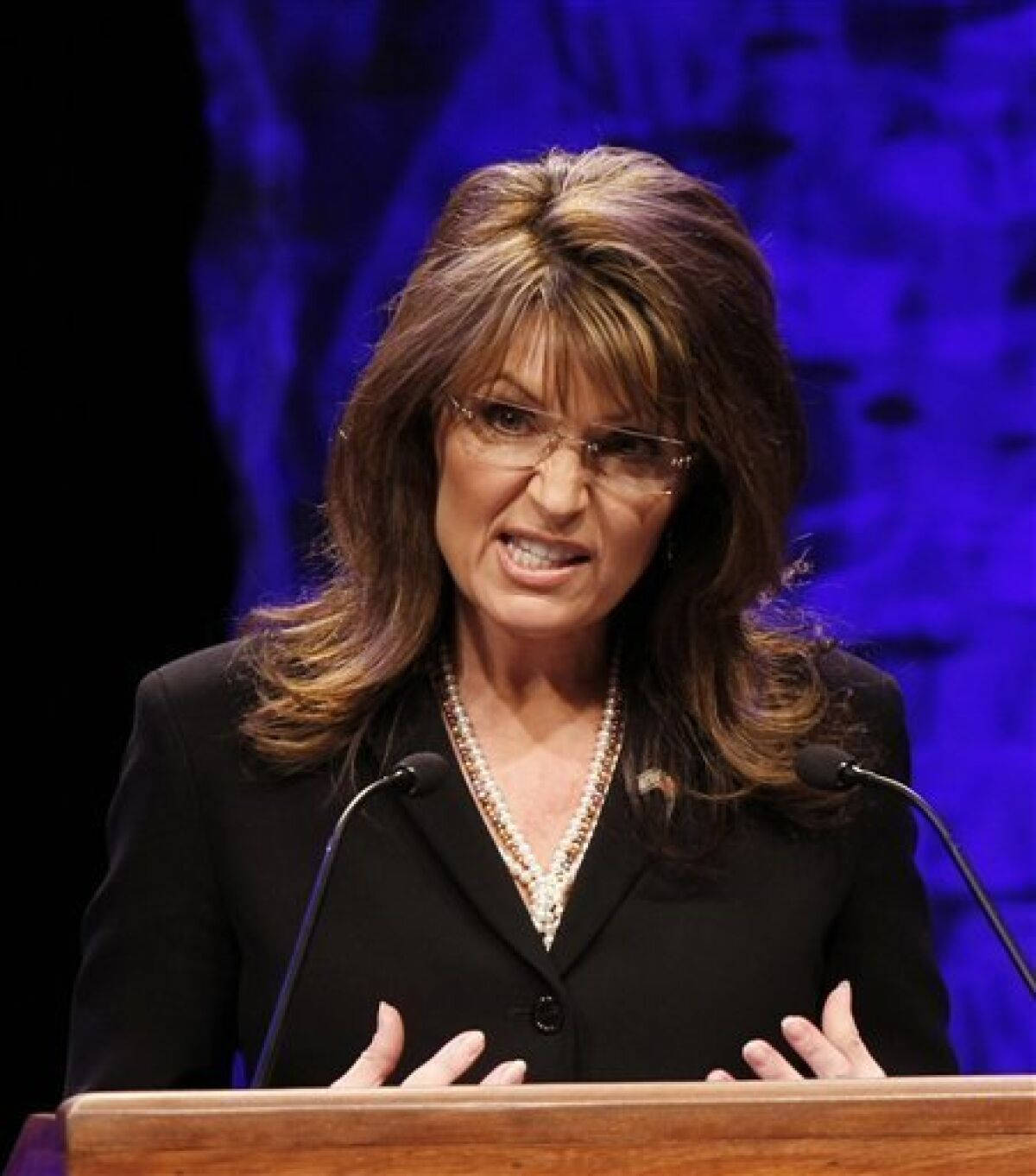 Sarah Palin Delivering an Inspiring Speech Wallpaper