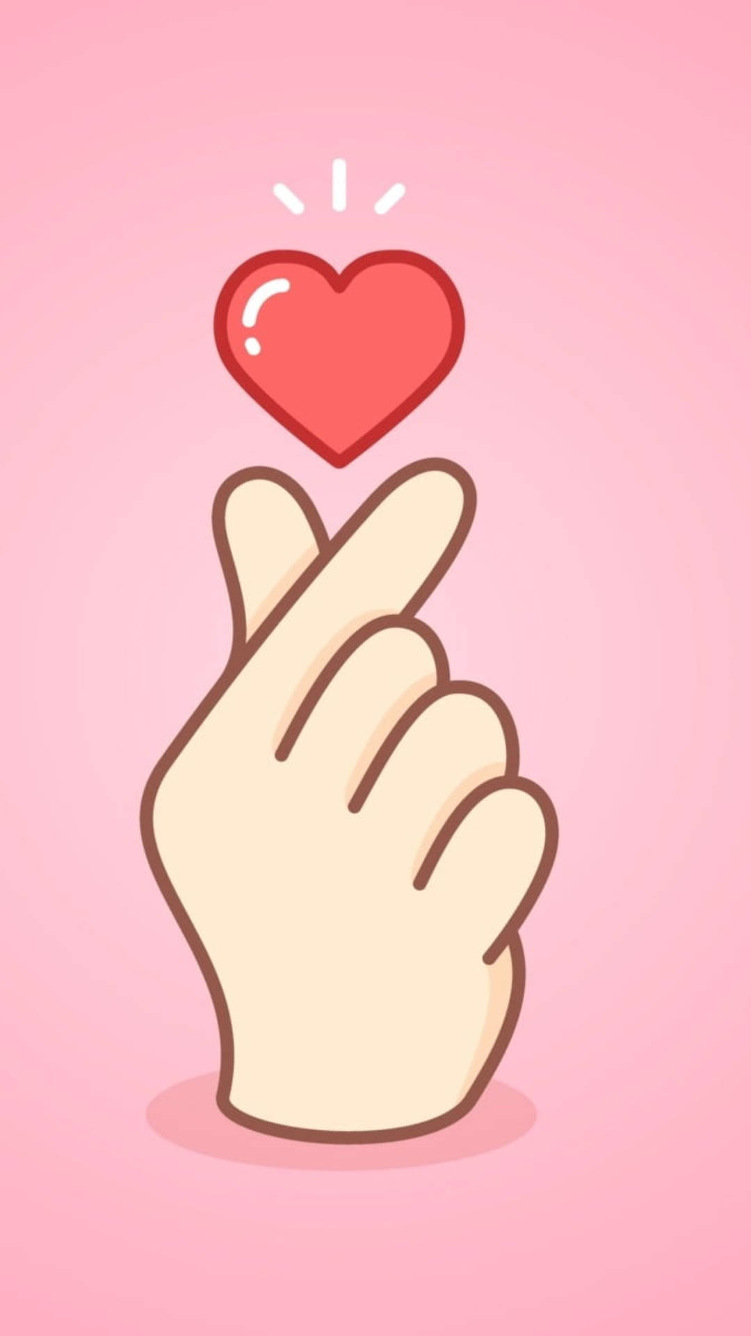 Saranghae Finger Heart Icon Wallpaper