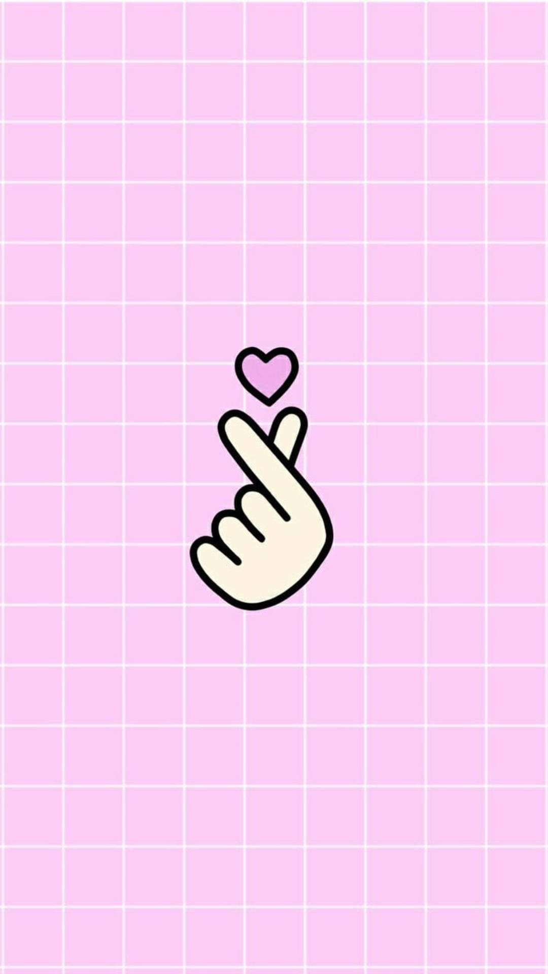Saranghae Heart On A Pink Grid Background