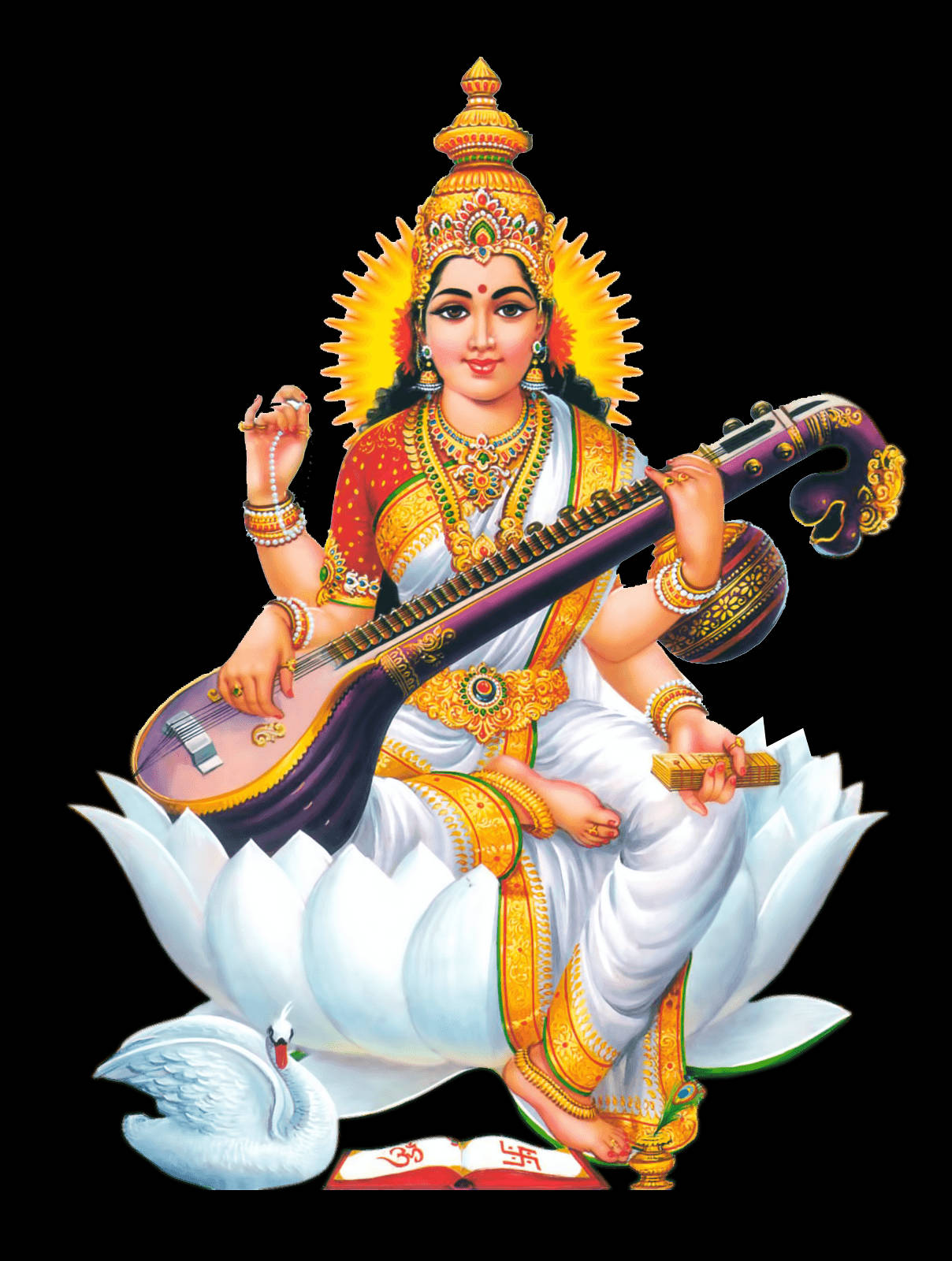 Download Saraswati Devi Plain White Wallpaper 