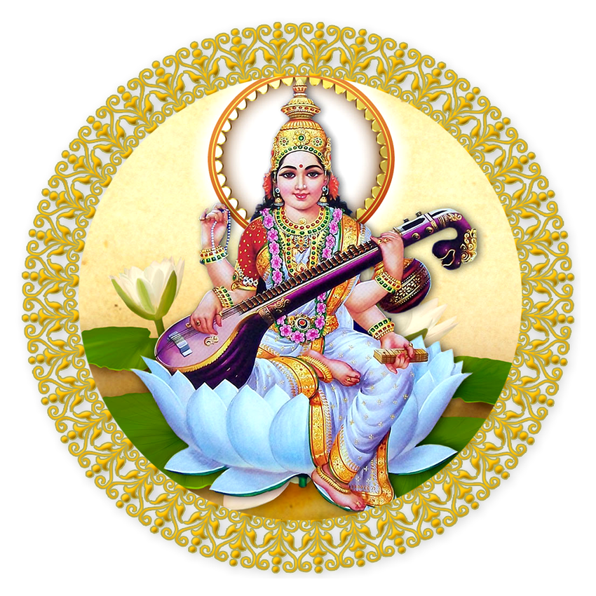 Saraswati Hindu Goddess Art PNG