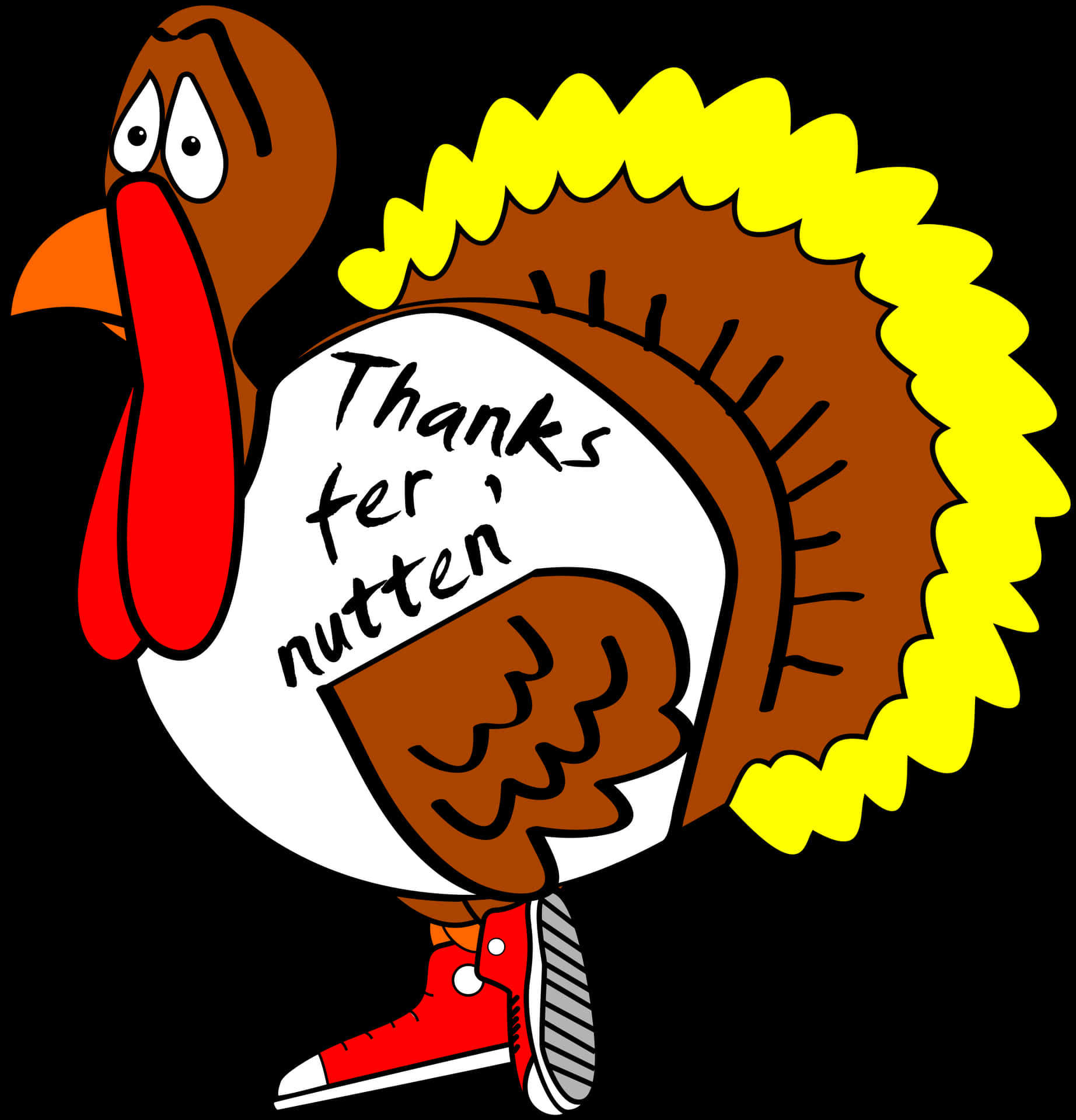 Sarcastic Thanksgiving Turkey Cartoon PNG