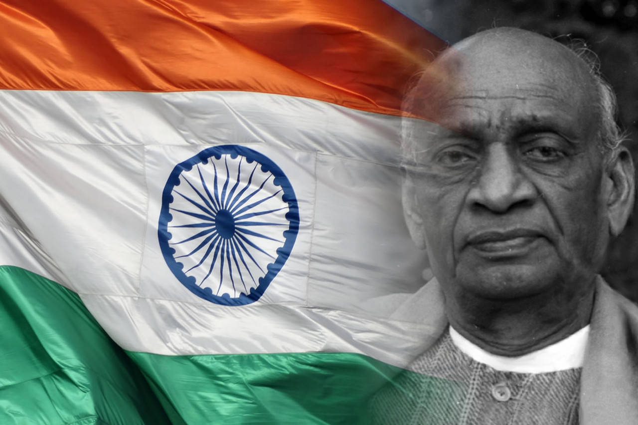 Sardar Patel Indian Flag Background