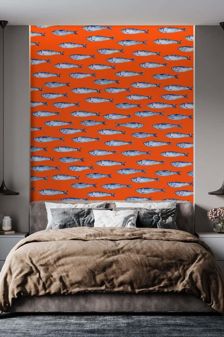 Sardine Pattern Wall Art Bedroom Wallpaper