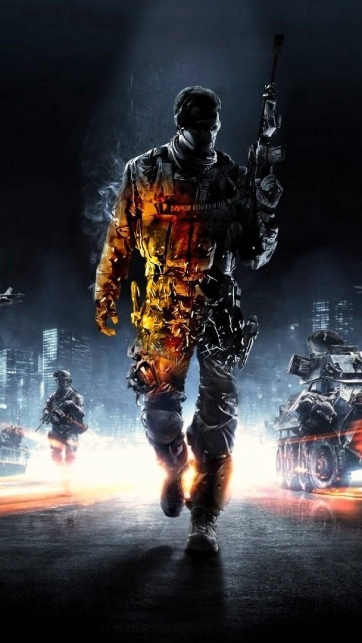 Sargeant Recker Walking In Battlefield 4 Phone Wallpaper
