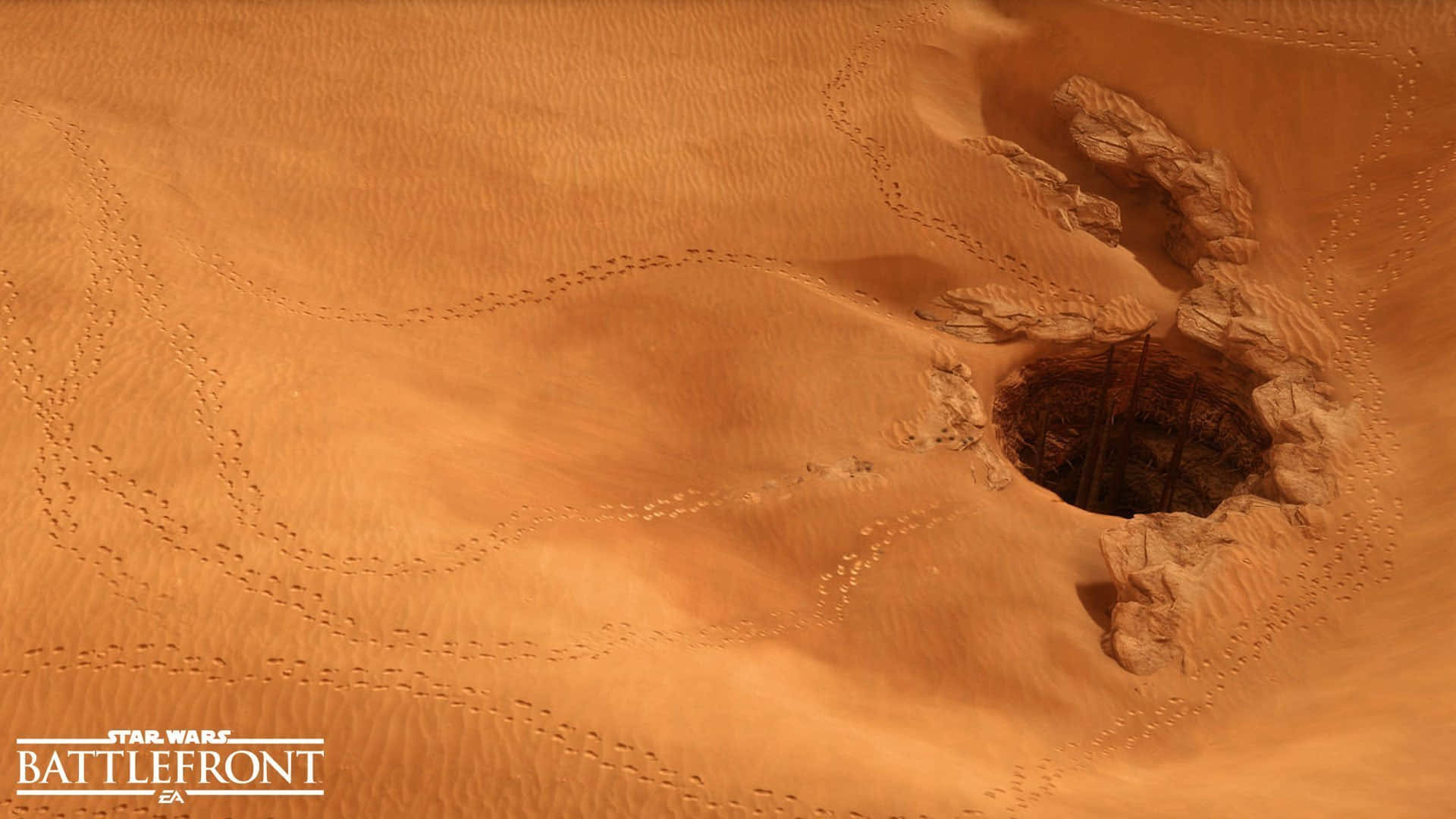 The Sarlacc creature, an ancient and terrifying threat in the desert of Tatooine. Wallpaper