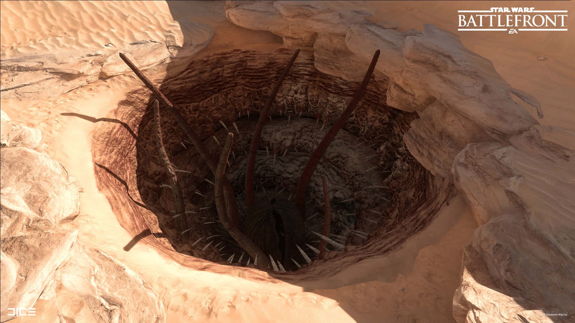 Climb Today's Sarlacc and Conquer Your Fears! Wallpaper